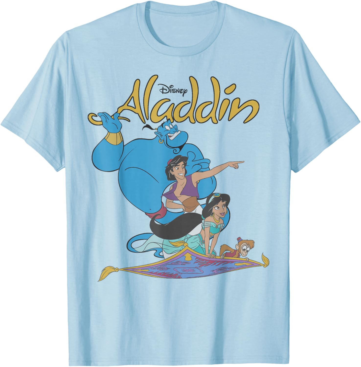 Disney Aladdin Vintage Group Shot Logo T-Shirt for Fans of Adventure - 7