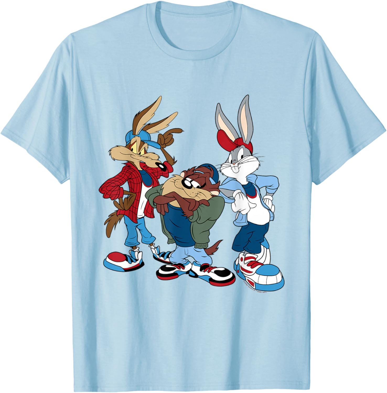 Looney Tunes T-Shirt featuring Wiley, Bugs, and Taz - Fun Cartoon Apparel - 9