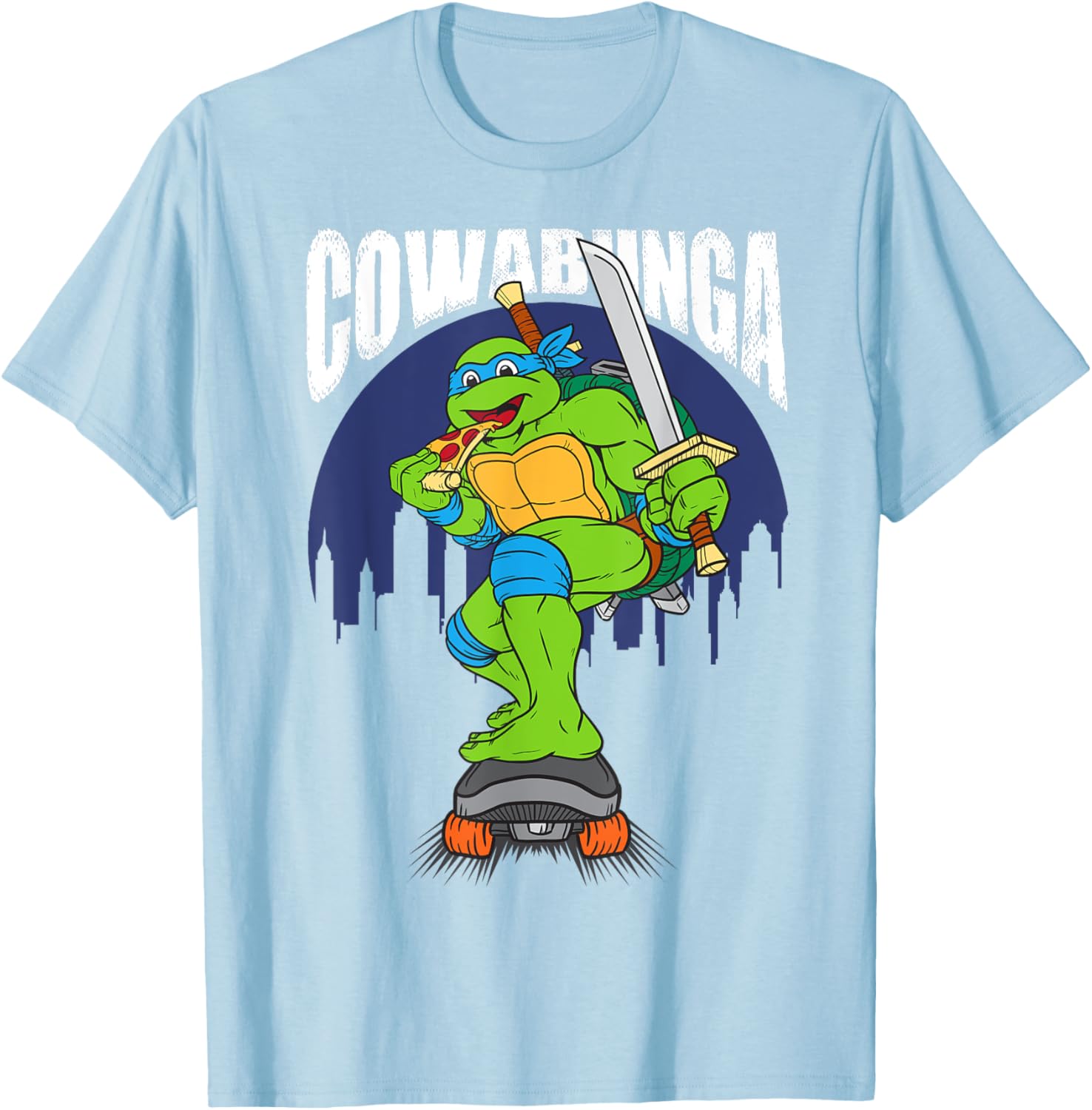 Cowabunga Leonardo on Skates T-Shirt - Fun Teenage Mutant Ninja Turtles Gear - 25