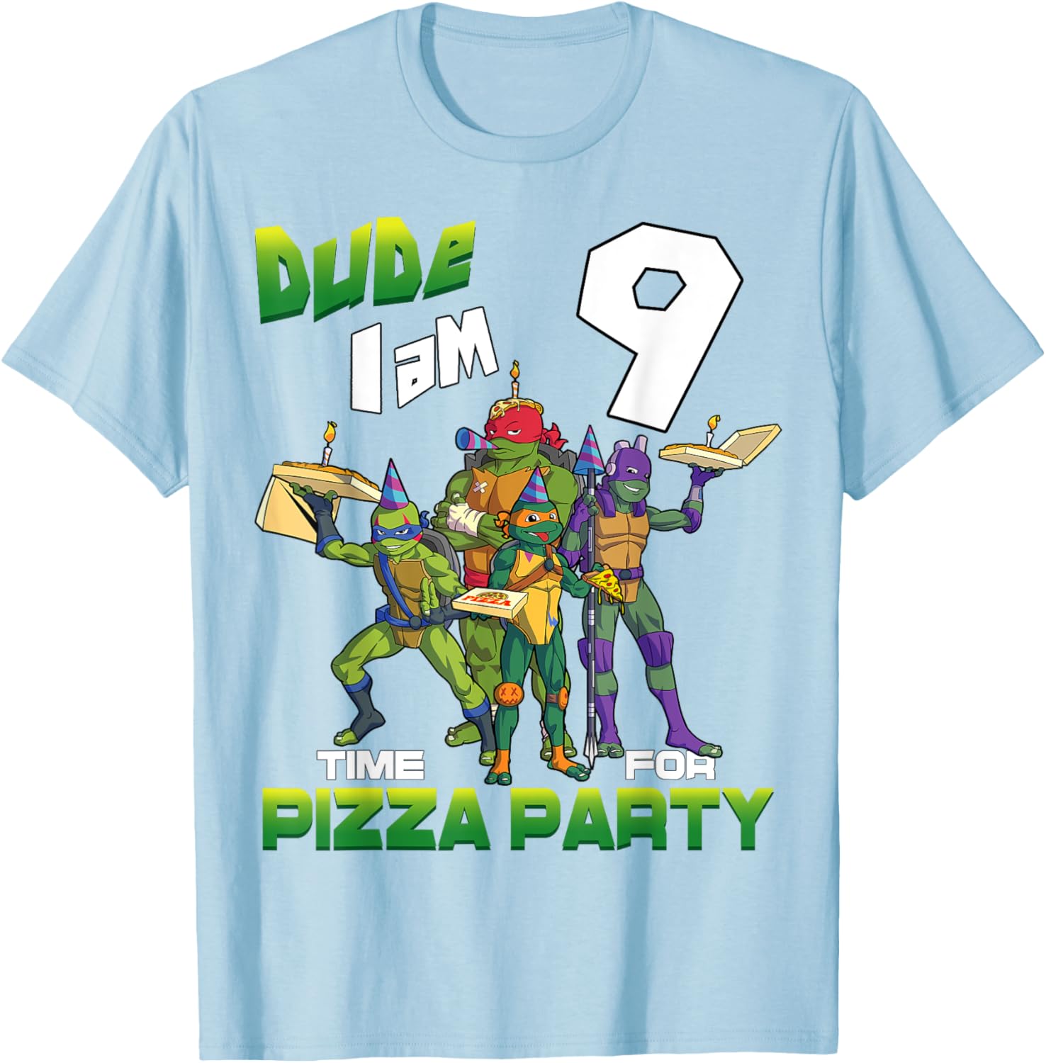 Mademark Teenage Mutant Ninja Turtles Pizza Party T-Shirt for 9-Year-Olds - 9