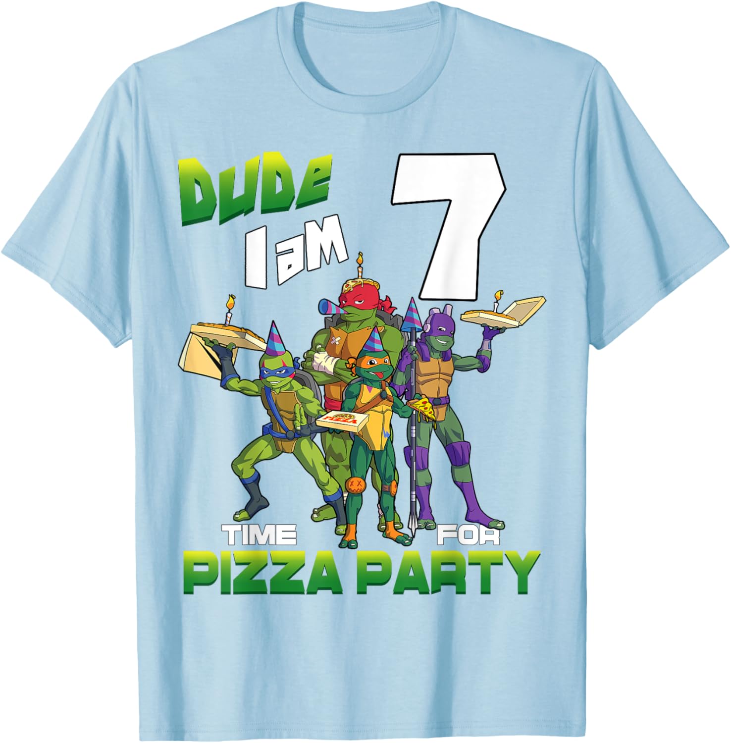 Mademark Teenage Mutant Ninja Turtles Pizza Party T-Shirt for 7 Year Olds - 14