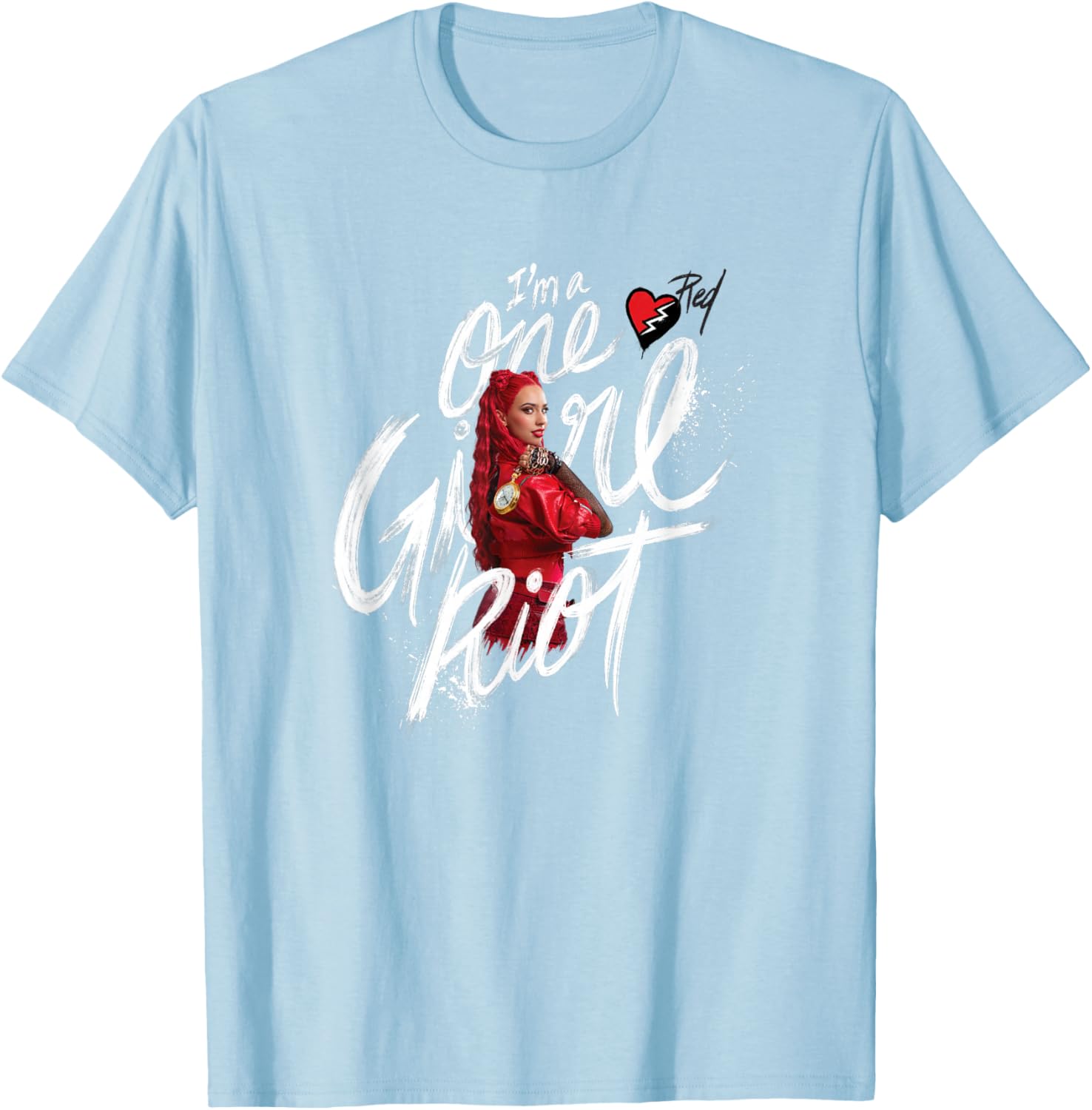 Disney Descendants Red T-Shirt I'm A One Girl Riot for Fans and Kids - 9