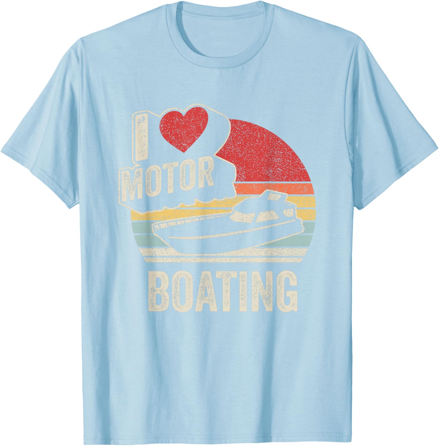 Vintage Retro I Love Motor Boating Funny T-Shirt for Boaters and Enthusiasts - 6