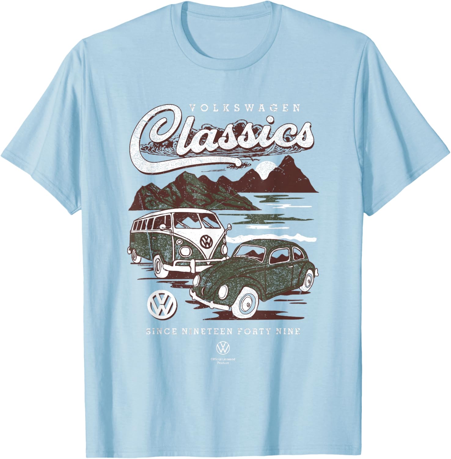 Classic Type 2 T1 Campervan and Beetle T-Shirt for Vintage Car Lovers - 1