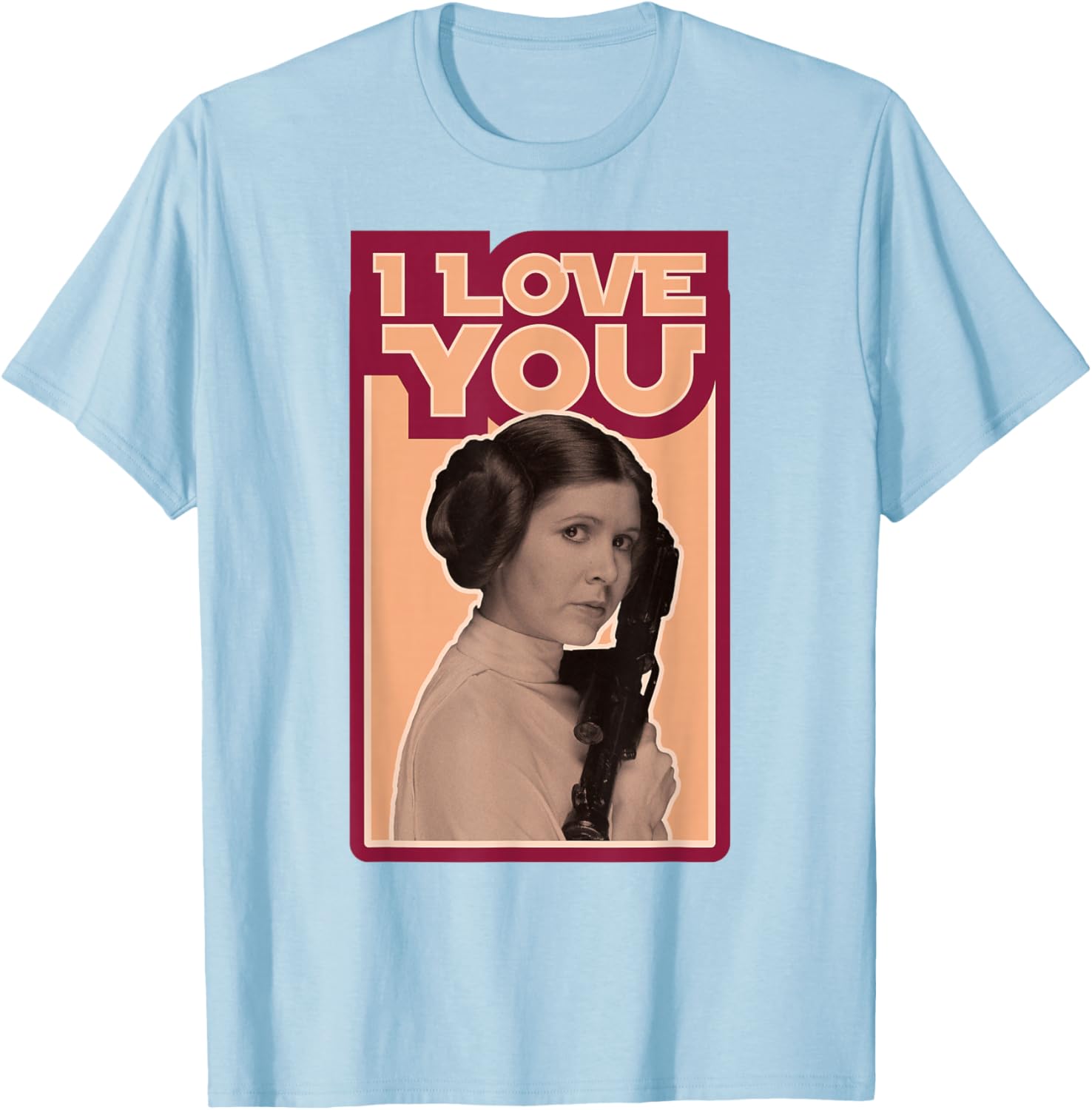 Star Wars Valentine's Day Princess Leia I Love You Vintage T-Shirt - 1