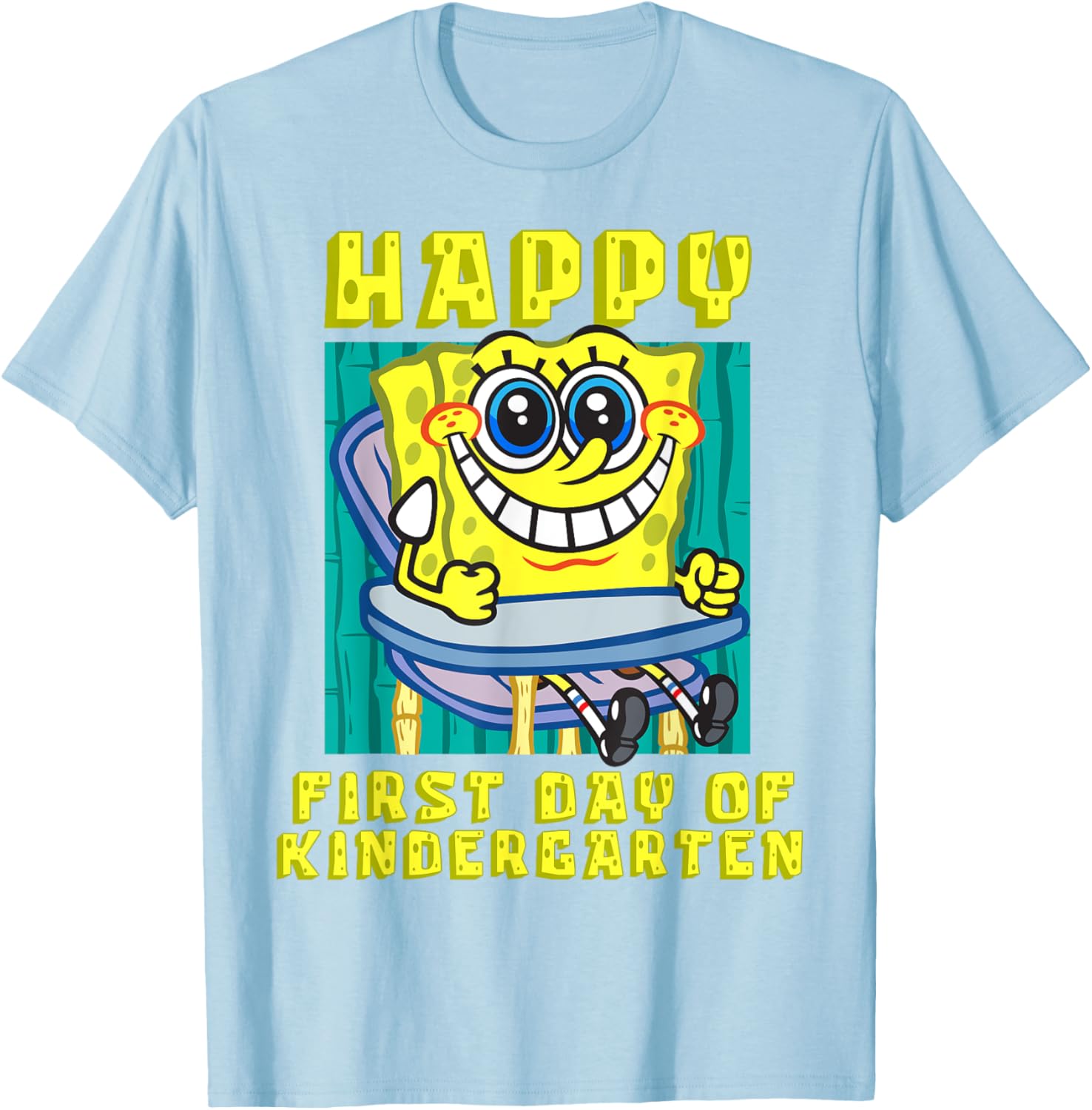 SpongeBob Happy First Day of Kindergarten T-Shirt for Boys and Girls - 17