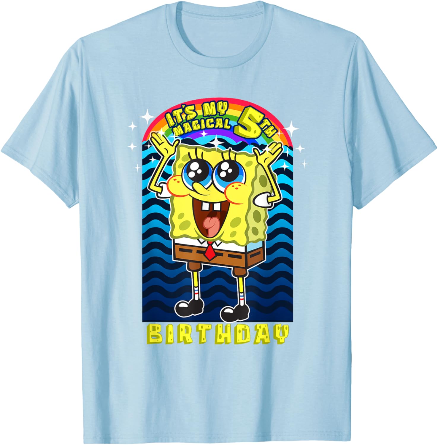 SpongeBob SquarePants Magical 5th Birthday Gift T-Shirt for Kids - 18