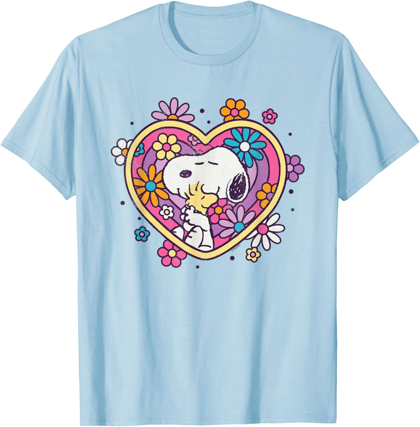 Peanuts Hug Heart Flowers T-Shirt Cute Apparel for Friends and Family - 7