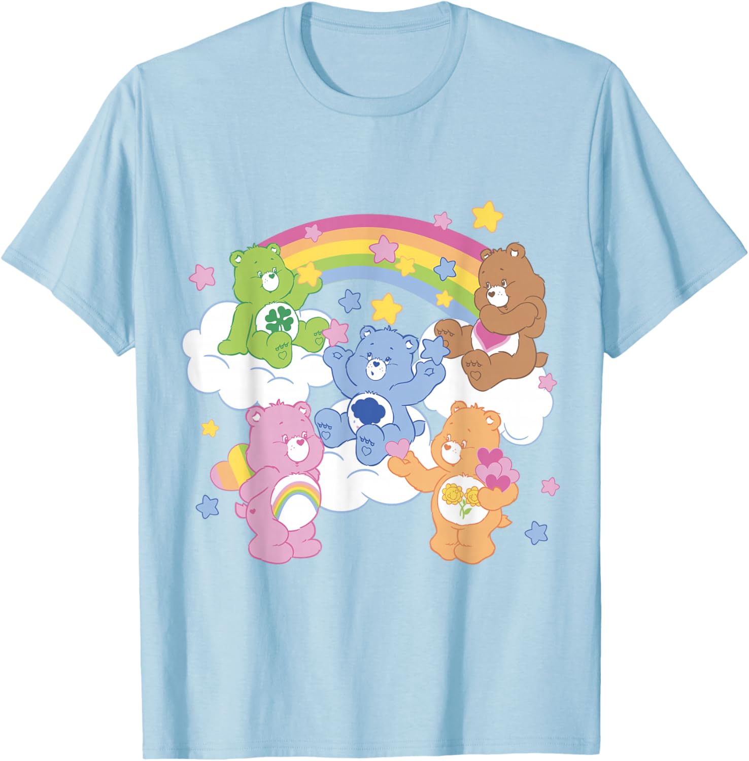 Care Bears Rainbow Group Shot T-Shirt for Kids and Adults Fun Wear - 1