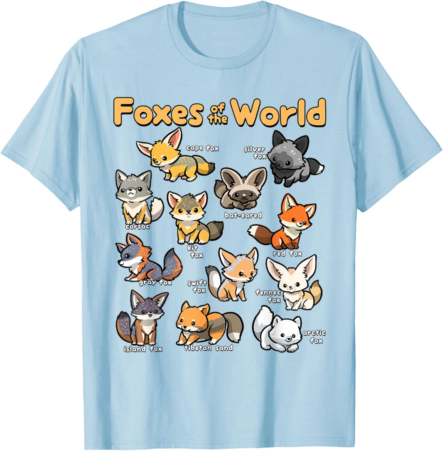 Kawaii Fox Lover T-Shirt for Animal Lovers - Fun Educational Design - 9