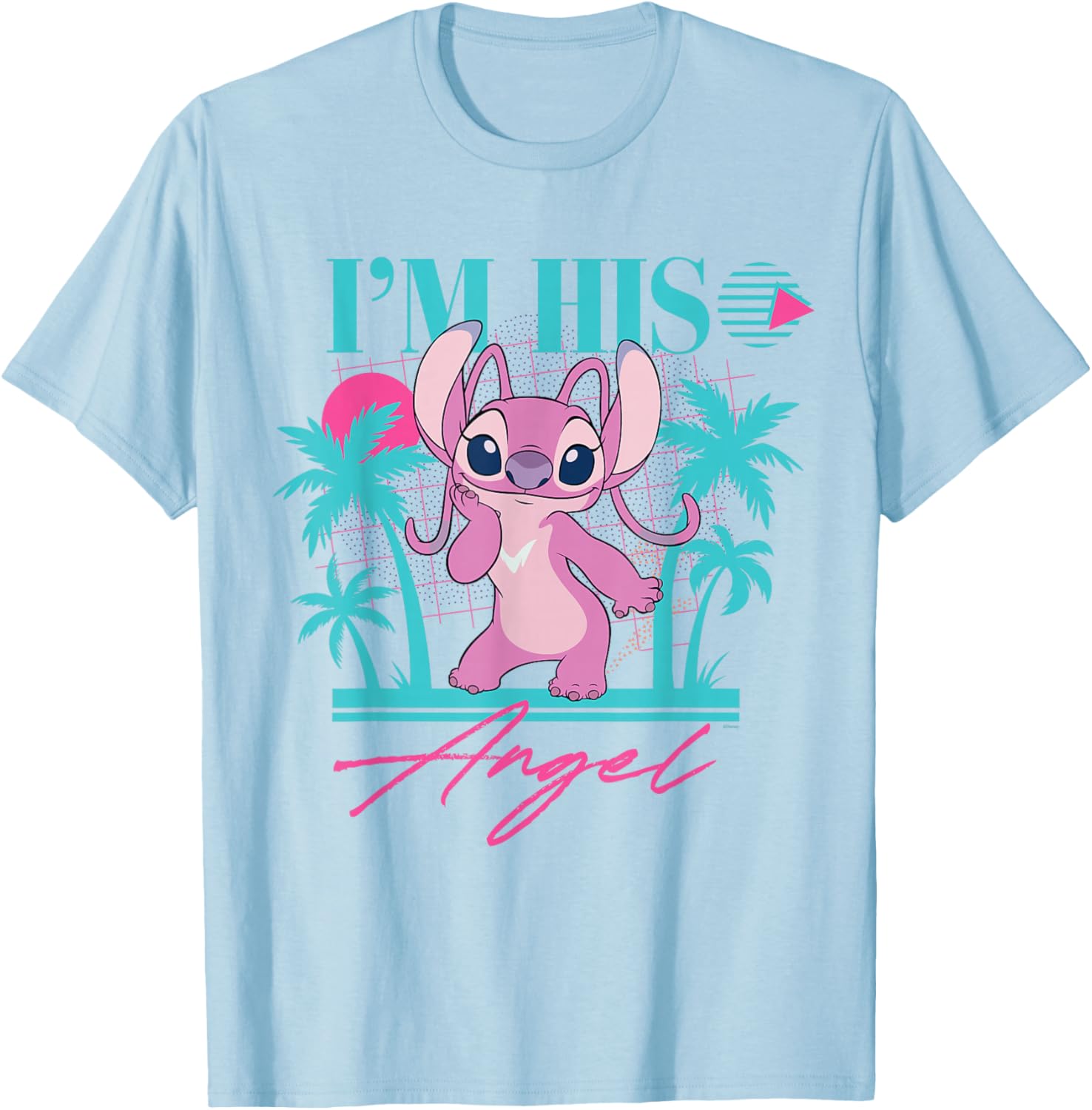Disney Stitch Retro 90s Couples Matching I'm His Angel T-Shirt Fun Gift - 21