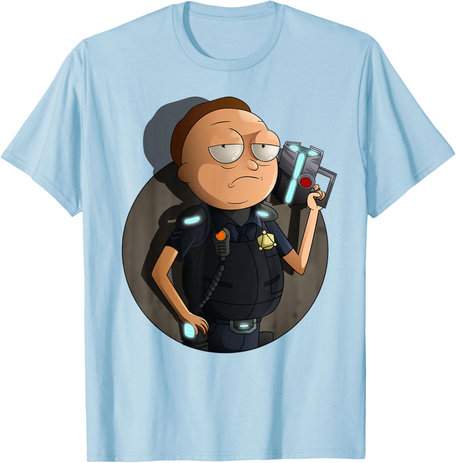 Mademark x Rick and Morty Cop Morty T-Shirt Stylish Graphic Tee - 14