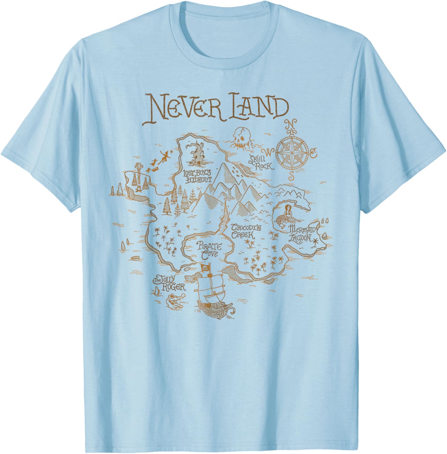 Disney Peter Pan Never Land Map Graphic T-Shirt for Adventure Lovers - 3