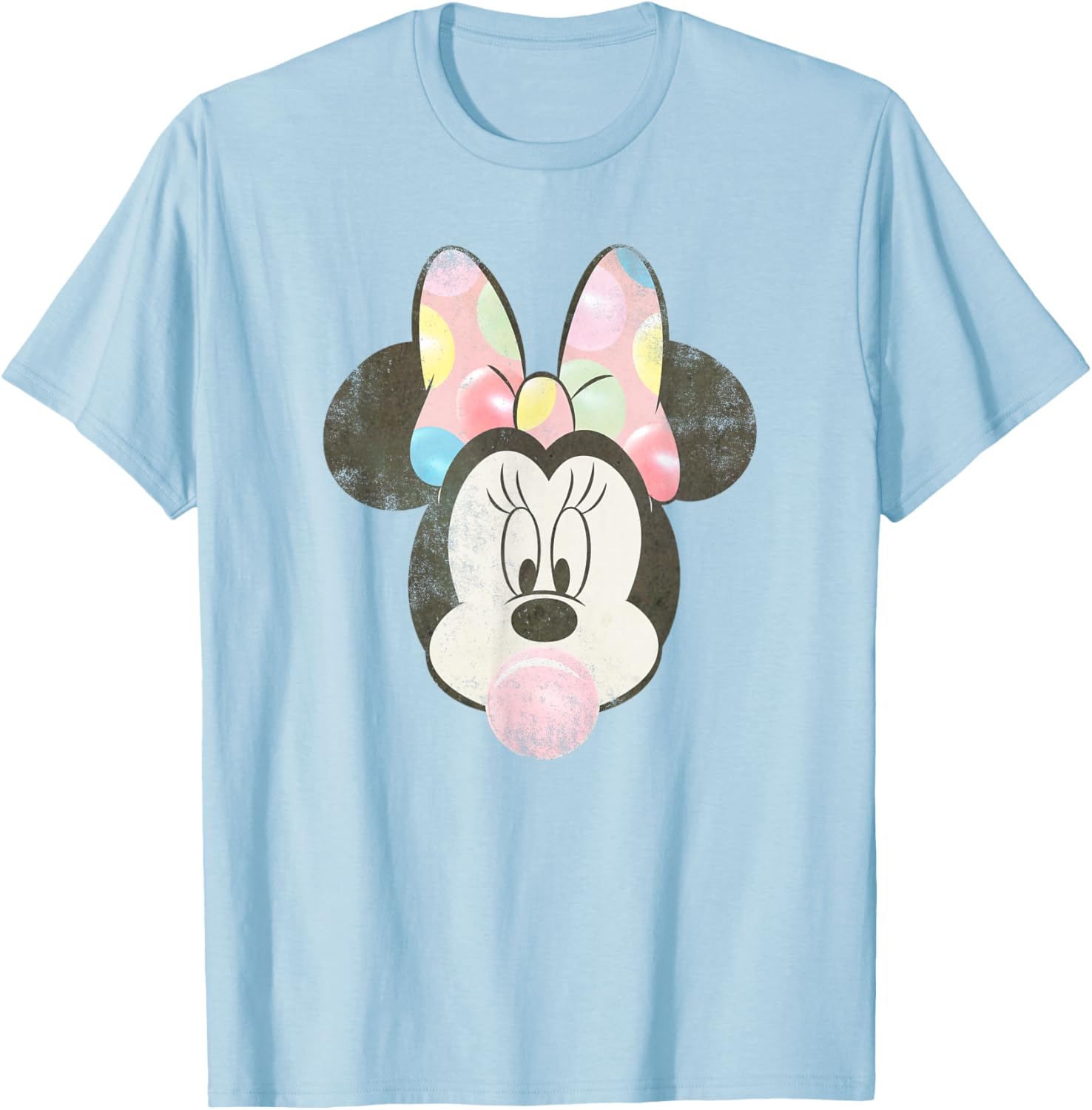 Disney Minnie Mouse Retro Big Face Bubblegum T-Shirt for Fun Fashion - 1