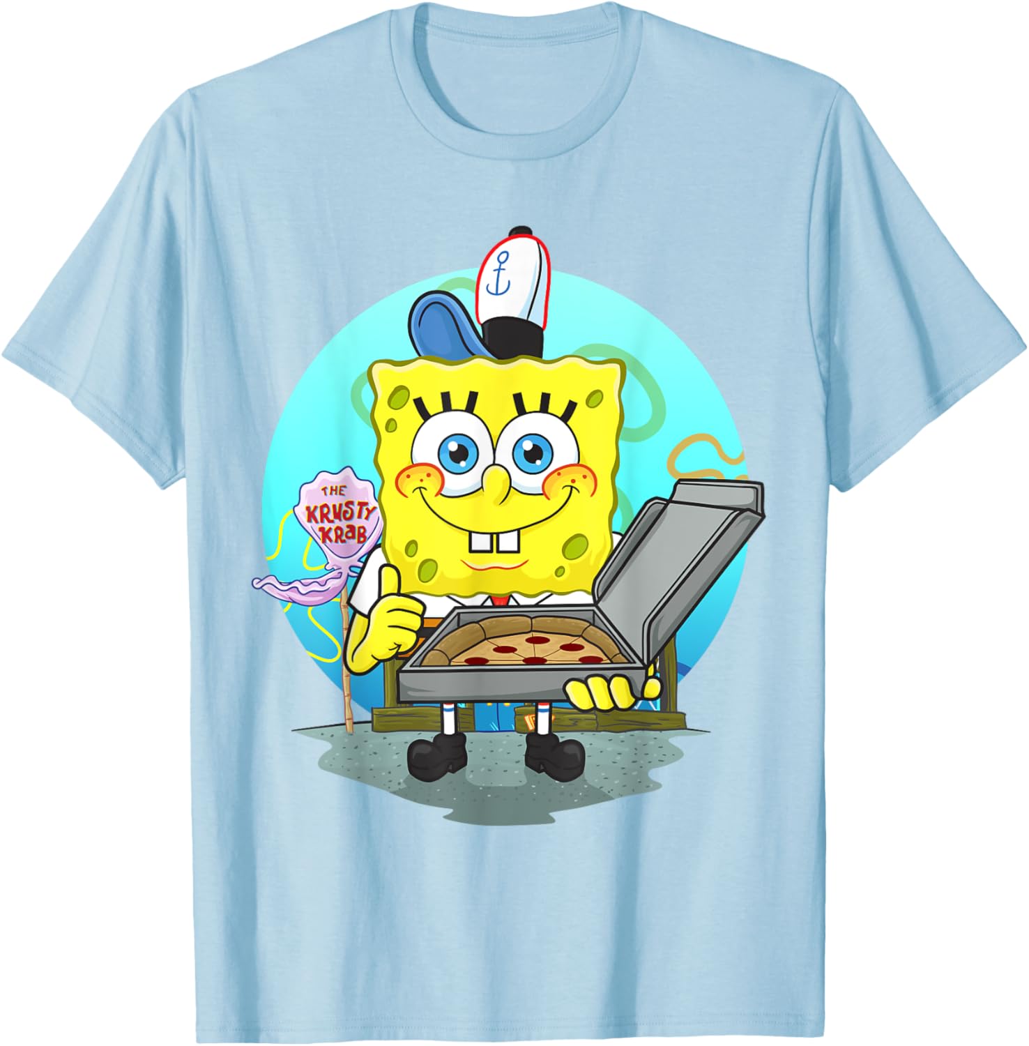 Mademark SpongeBob SquarePants Krusty Krab Pizza Delivery T-Shirt - 6