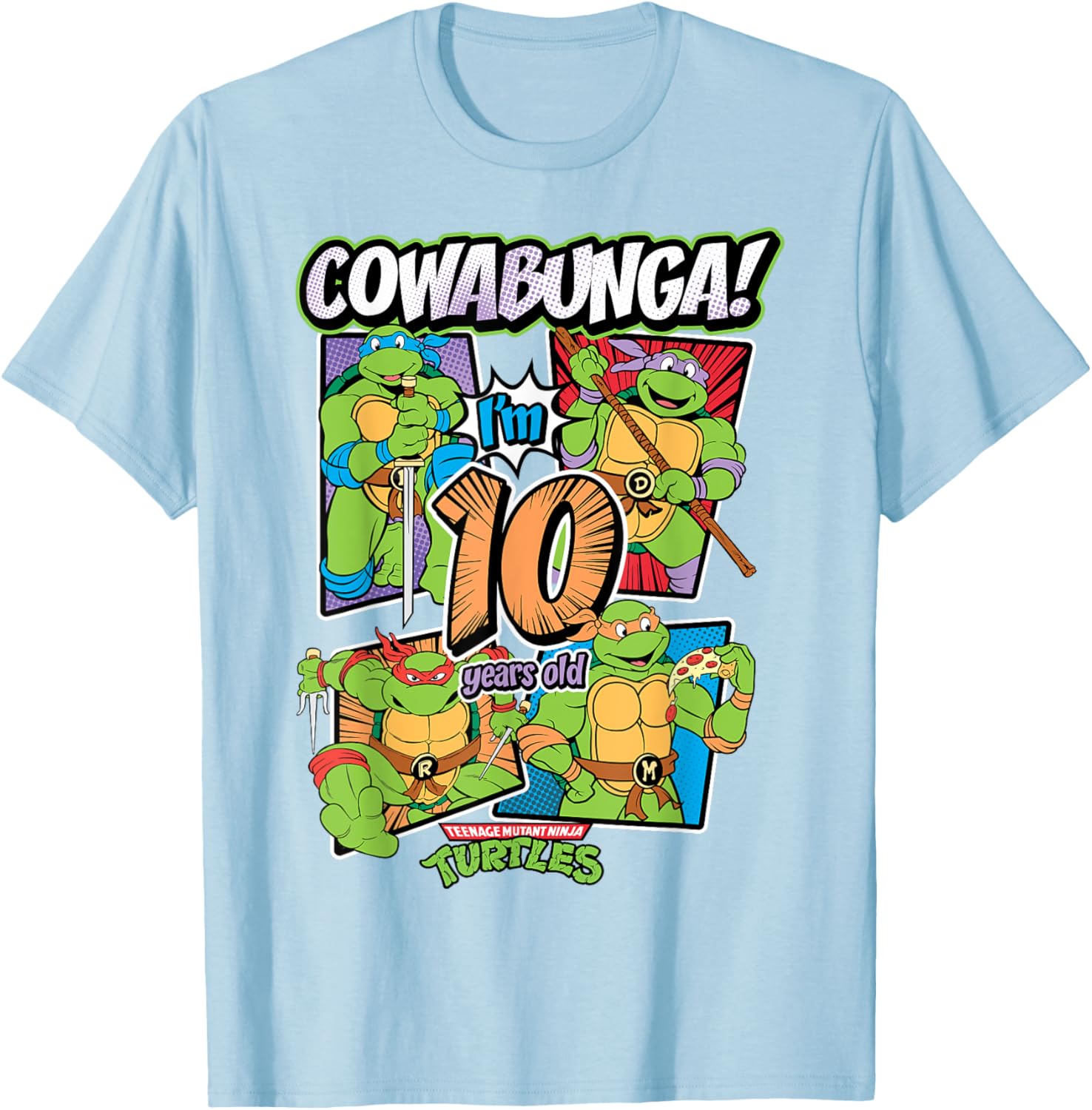 Cowabunga I'm 10 Years Old TMNT T-Shirt for Kids - Fun Birthday Apparel - 17