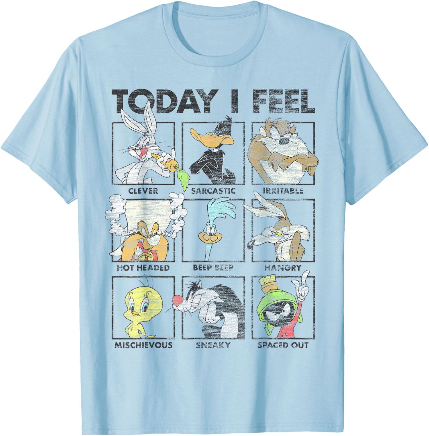 Looney Tunes Distressed Character Box T-Shirt for Casual Comfort - 9