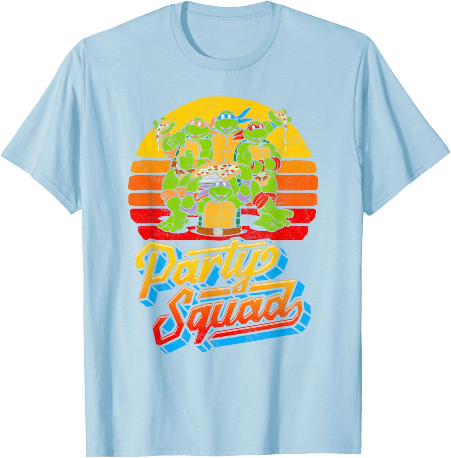 Mademark TMNT Vintage 80s Pizza Friends Distressed T-Shirt for Fans - 13