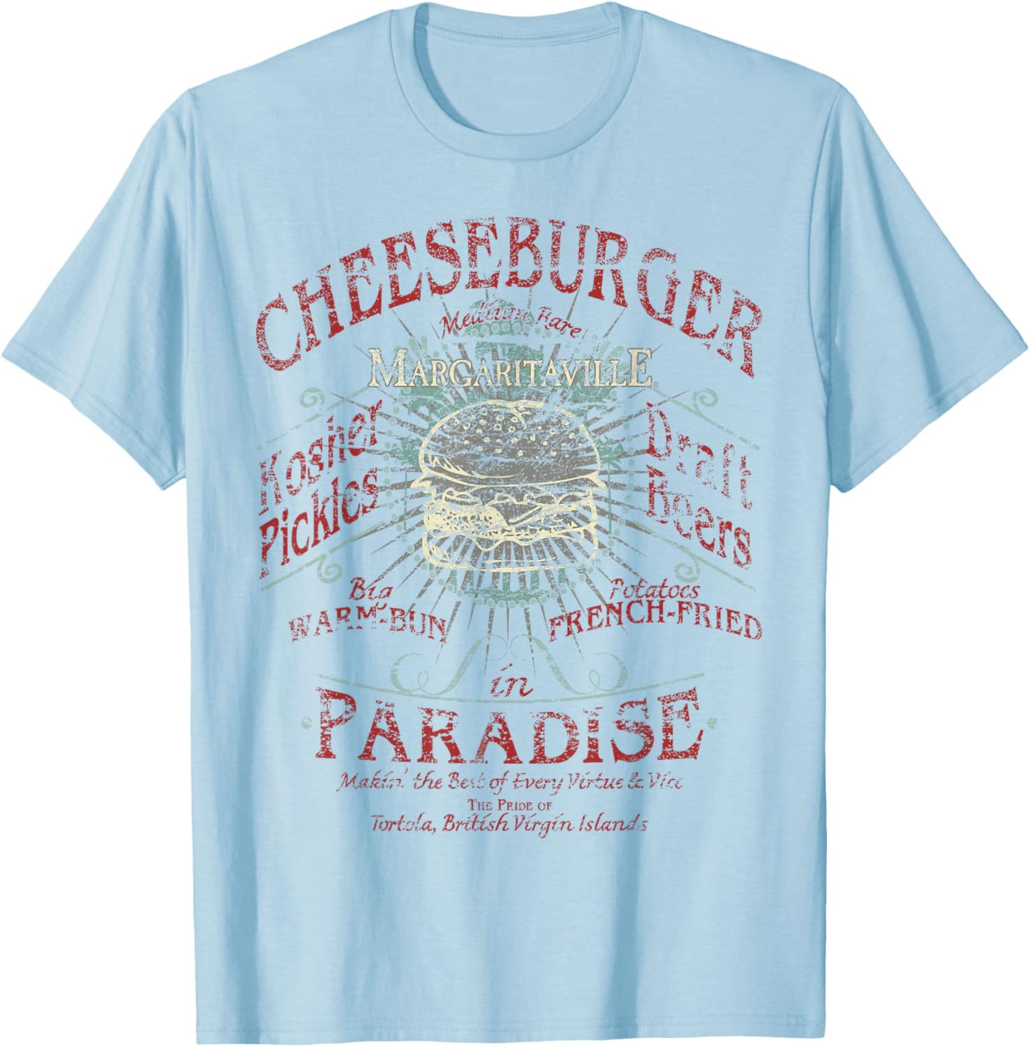 Margaritaville Cheeseburger in Paradise T-Shirt for Adults, Grey, Small - 3