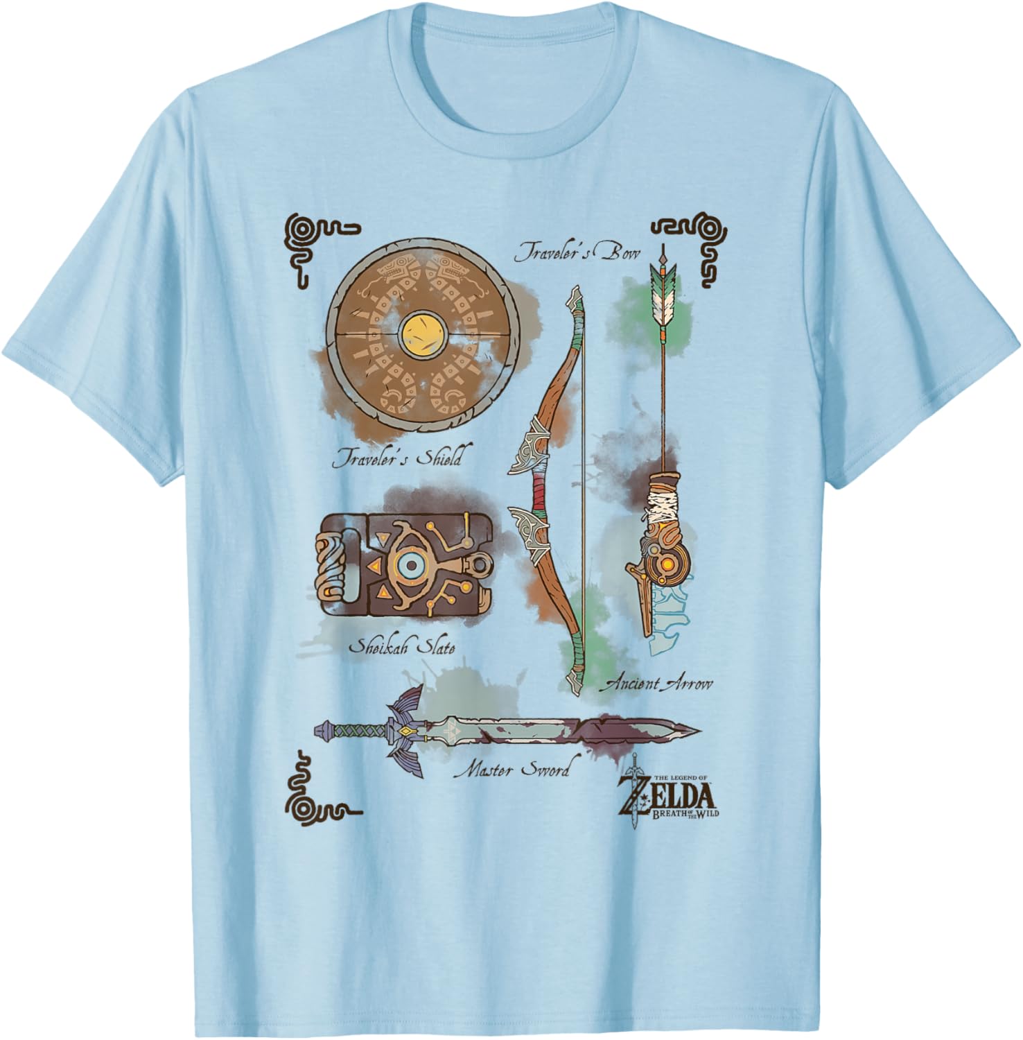 Zelda Breath of the Wild Link Inventory Graphic T-Shirt for Fans - 9