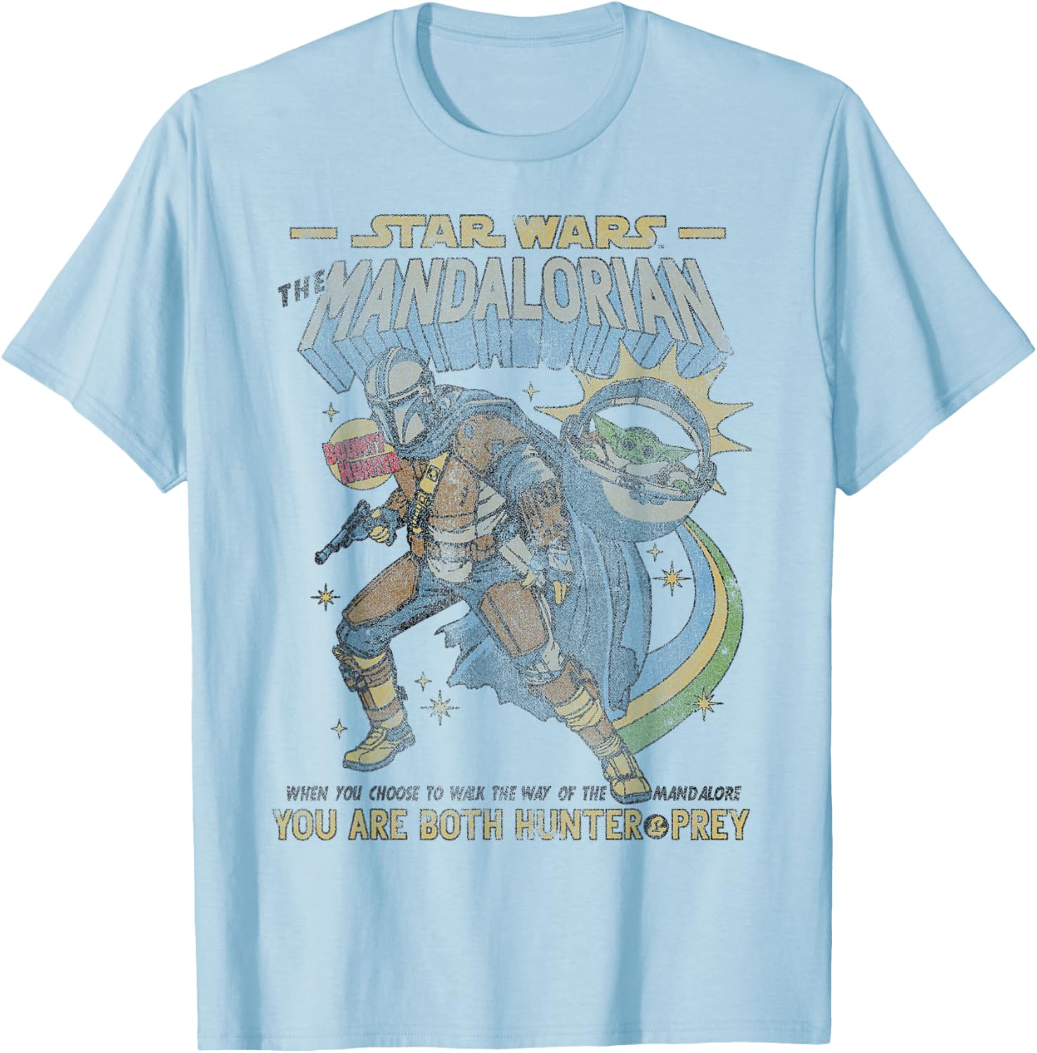 Mandalorian Comic Poster T-Shirt for Star Wars Fans - Stylish Tee Design - 4