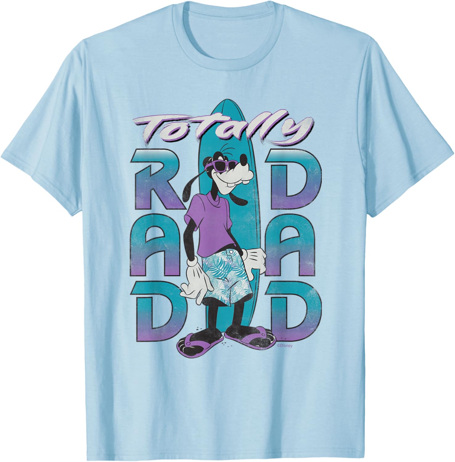 Disney Goofy Totally Rad Dad Surfing Distressed T-Shirt for Father's Day - 23