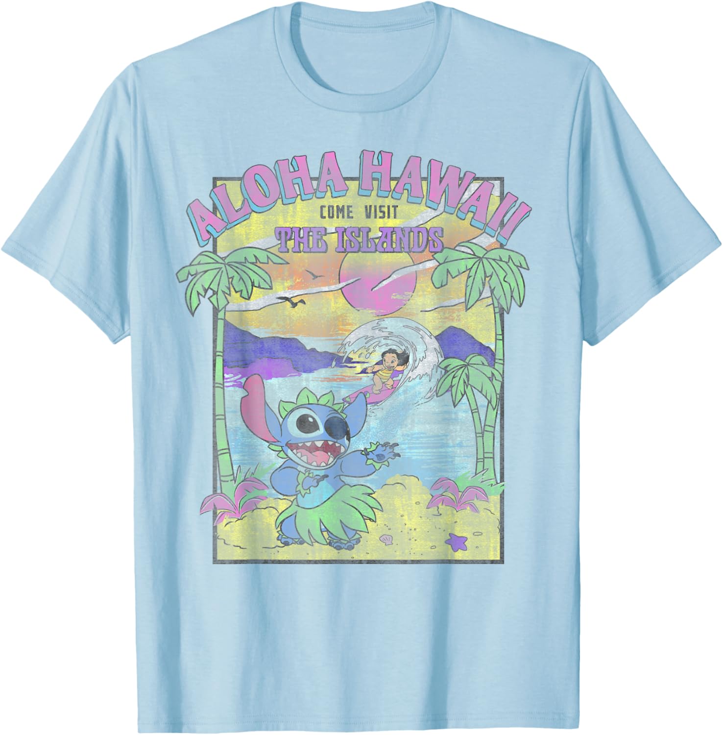 Disney Lilo & Stitch Aloha Hawaii Visit Islands T-Shirt for Fun Adventures - 5