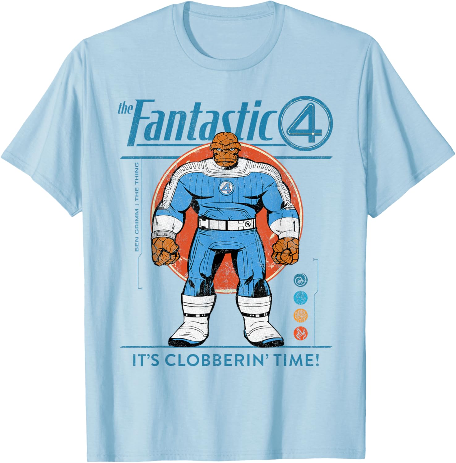 Marvel Fantastic Four The Thing Retro T-Shirt for Fans of Classic Comics - 4