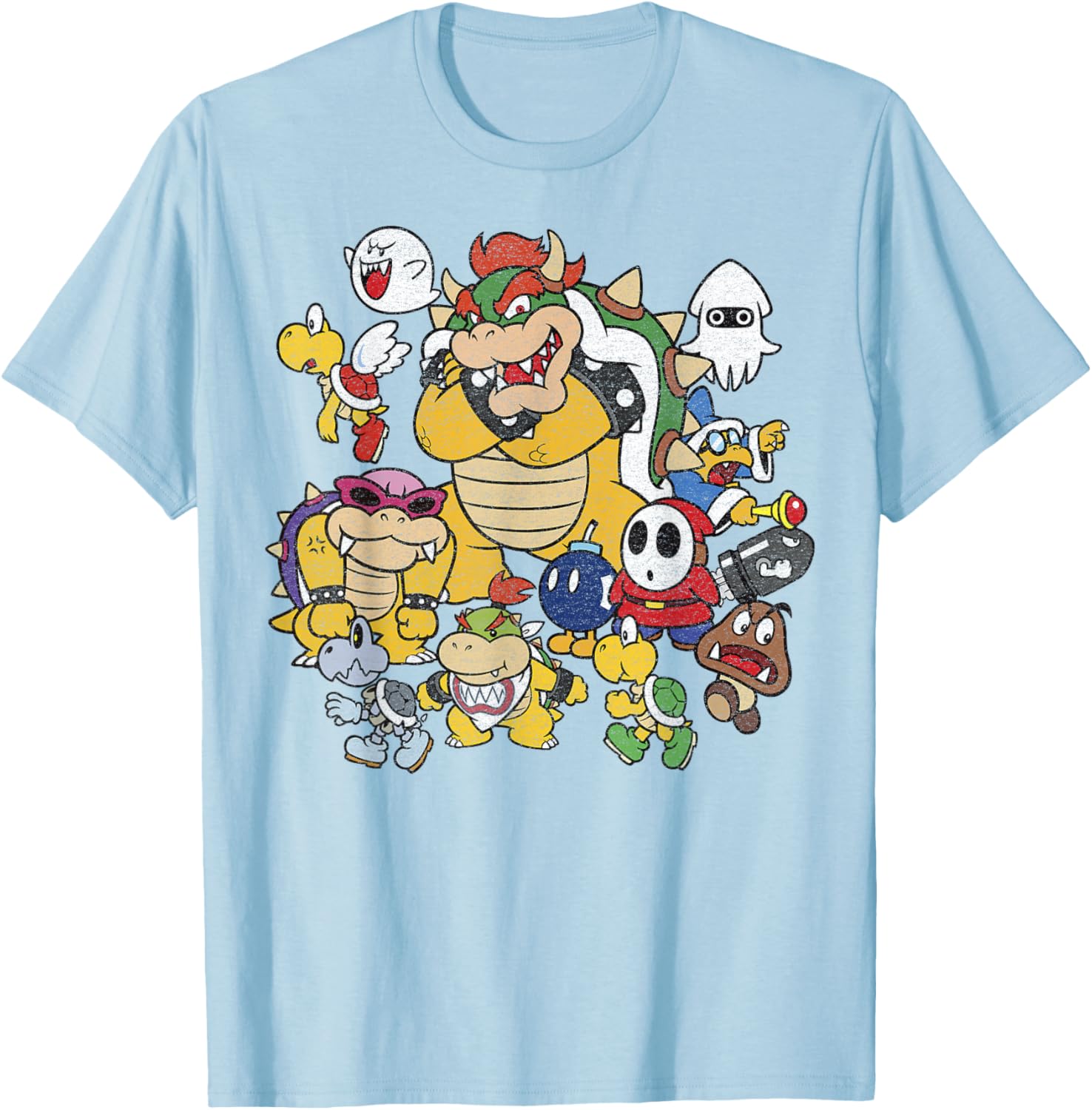 Nintendo Super Mario Bowser Enemy Group Shot T-Shirt for Fans and Gamers - 10