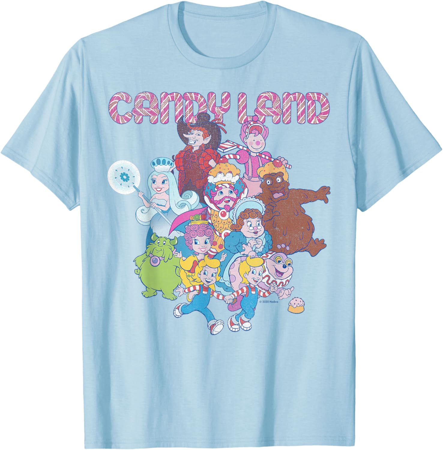 Candy Land Retro Game Characters Group Shot Logo T-Shirt for Fun Lovers - 7