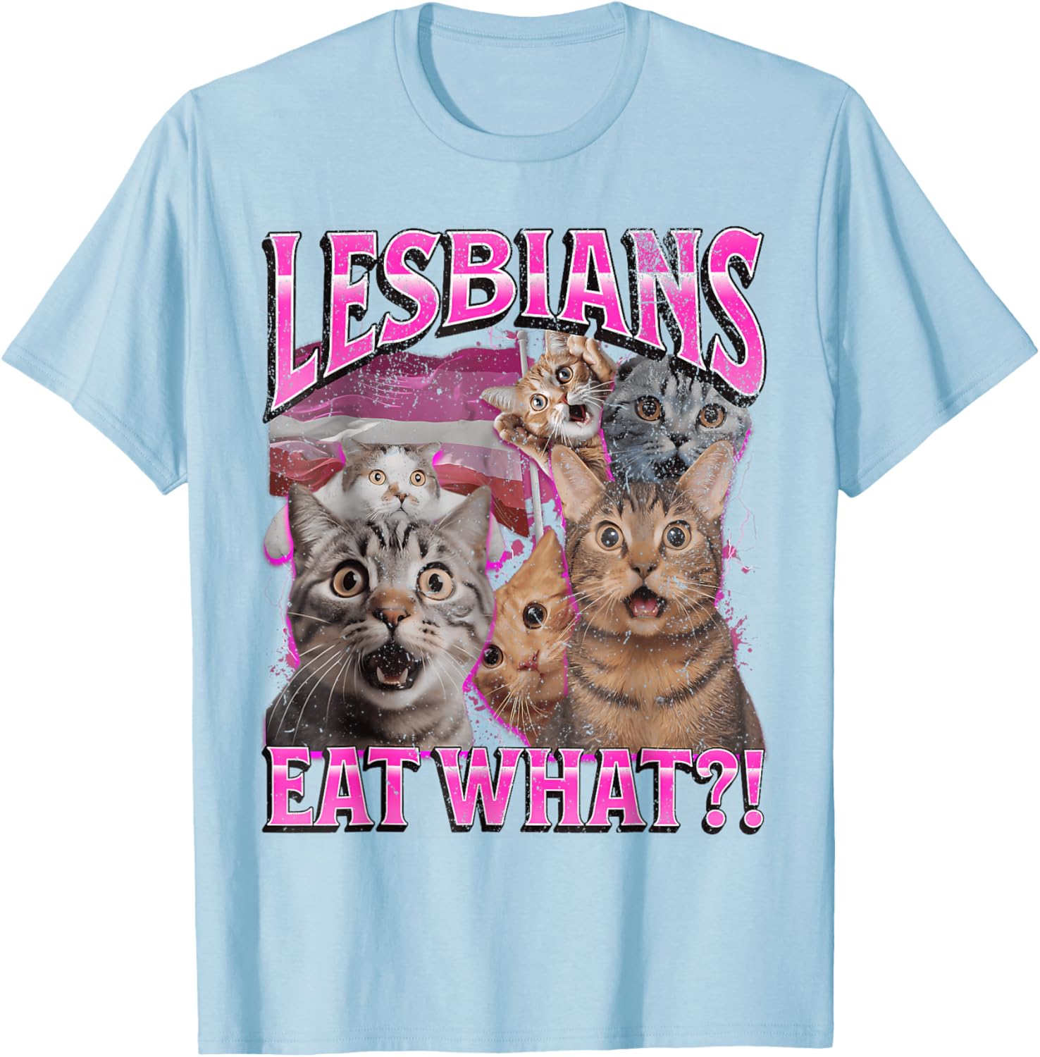 Funny Cat LGBTQ Pride T-Shirt with Lesbians Eat What Pun - Great Gift! - 27