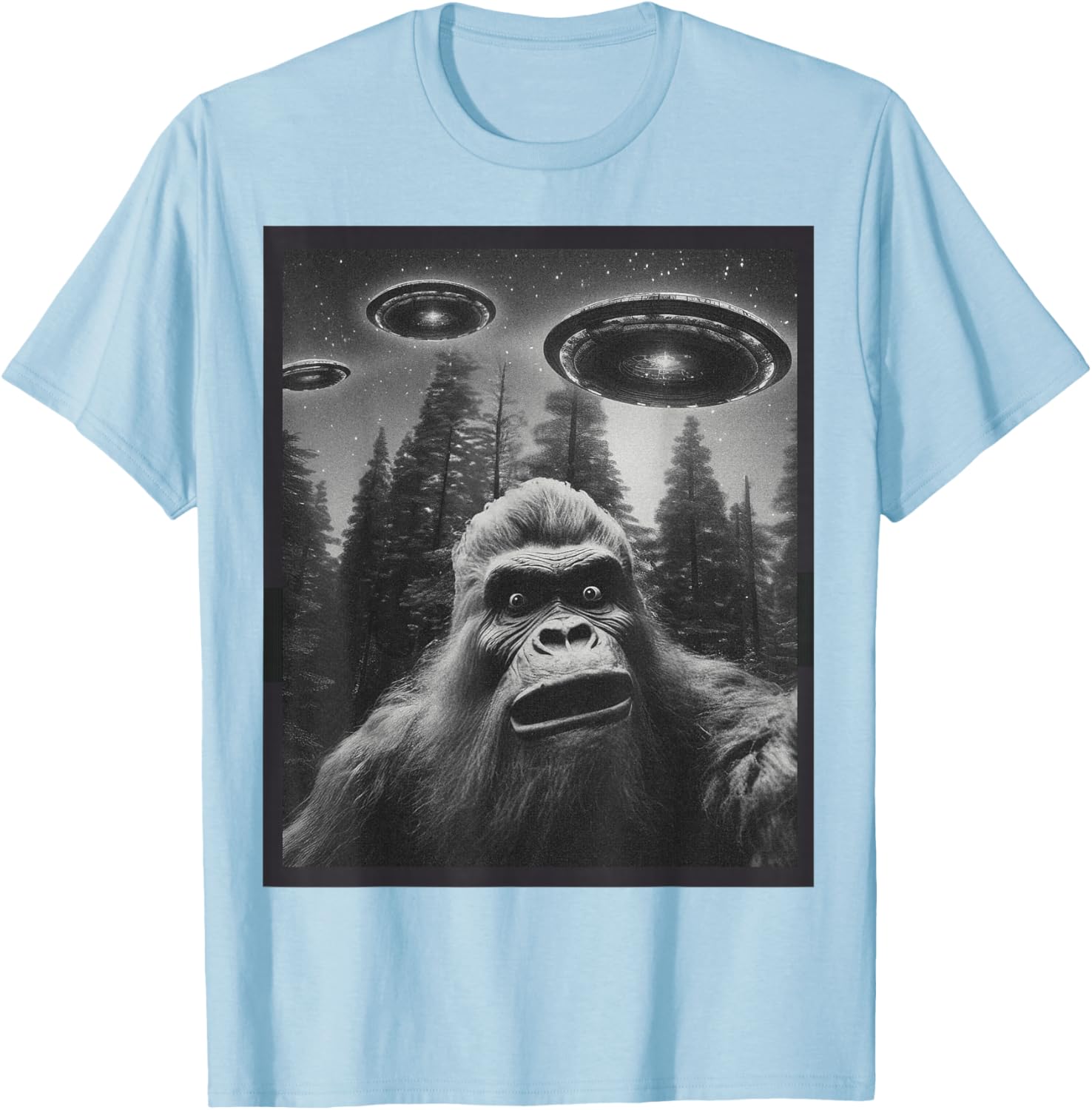 Funny Bigfoot Alien Cat Graphic Tee for Men and Women - Unique T-Shirt - 5