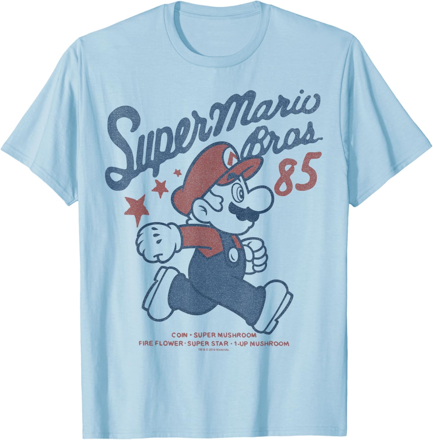 Vintage Nintendo Super Mario Brothers 85 Stars T-Shirt for Gaming Fans - 9