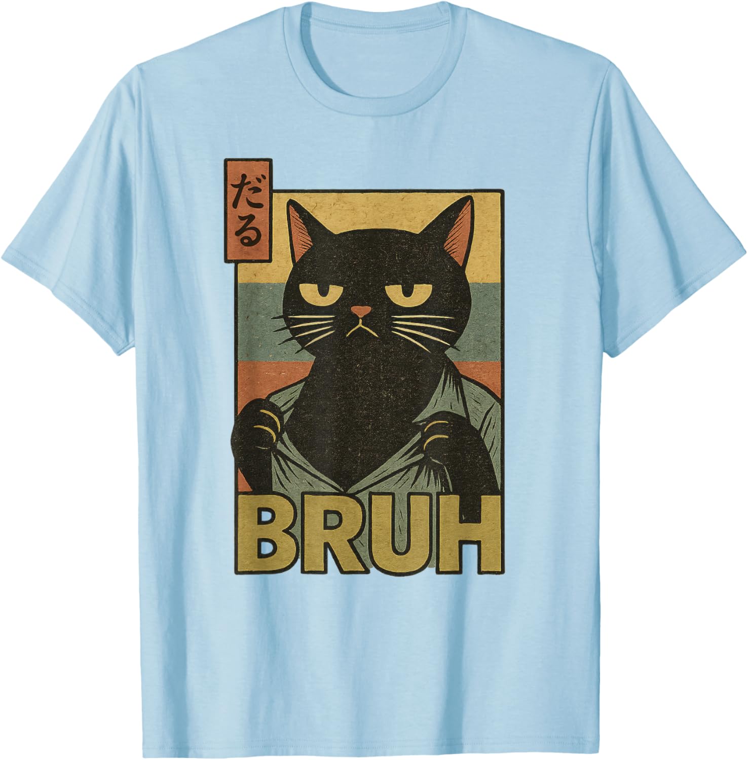 Funny Cat Bruh Meme Japanese Anime T-Shirt for Teens and Adults - 21