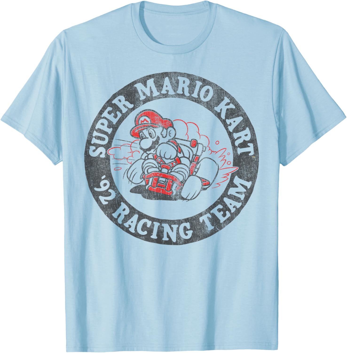 Super Mario Kart 92 Racing Team Distressed Logo T-Shirt for Fans - 4