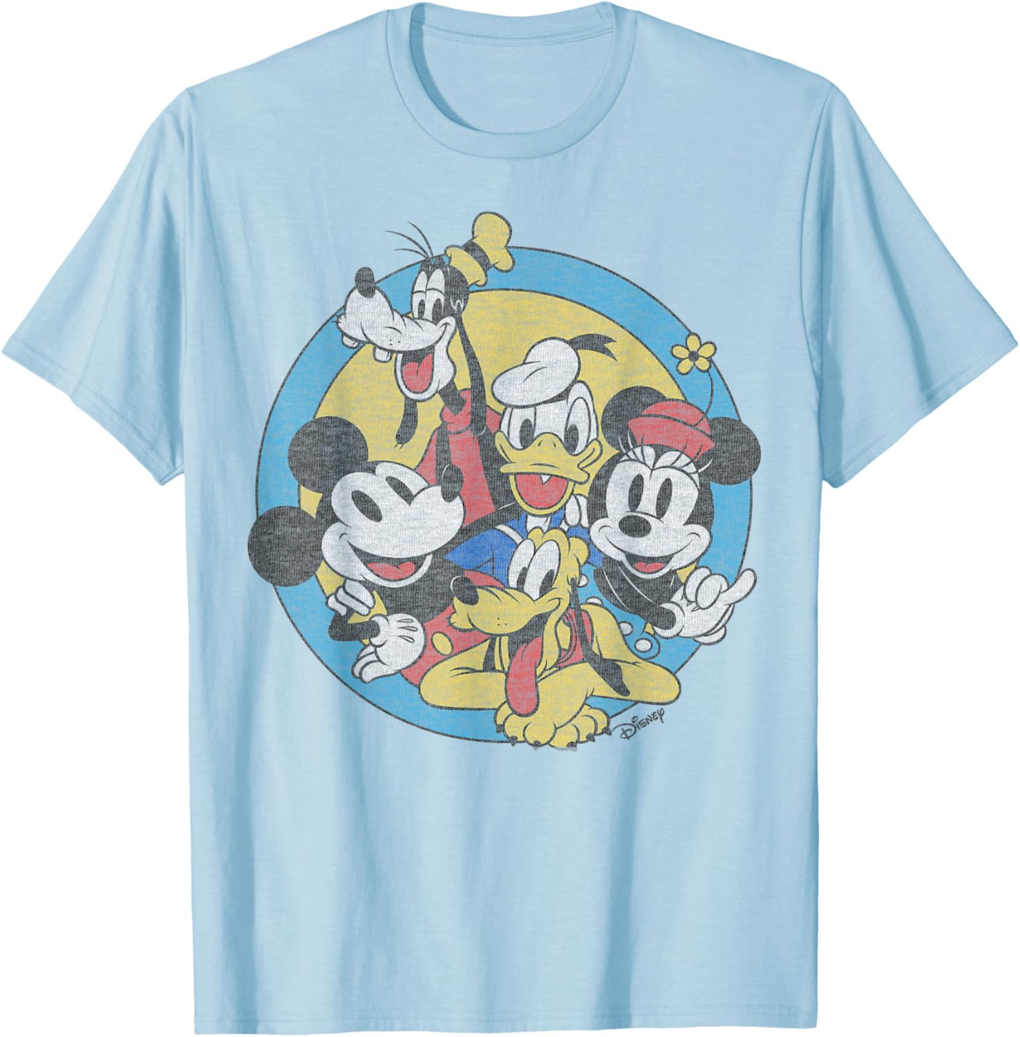 Disney Mickey And Friends Retro T-Shirt Classic Group Shot Apparel - 9