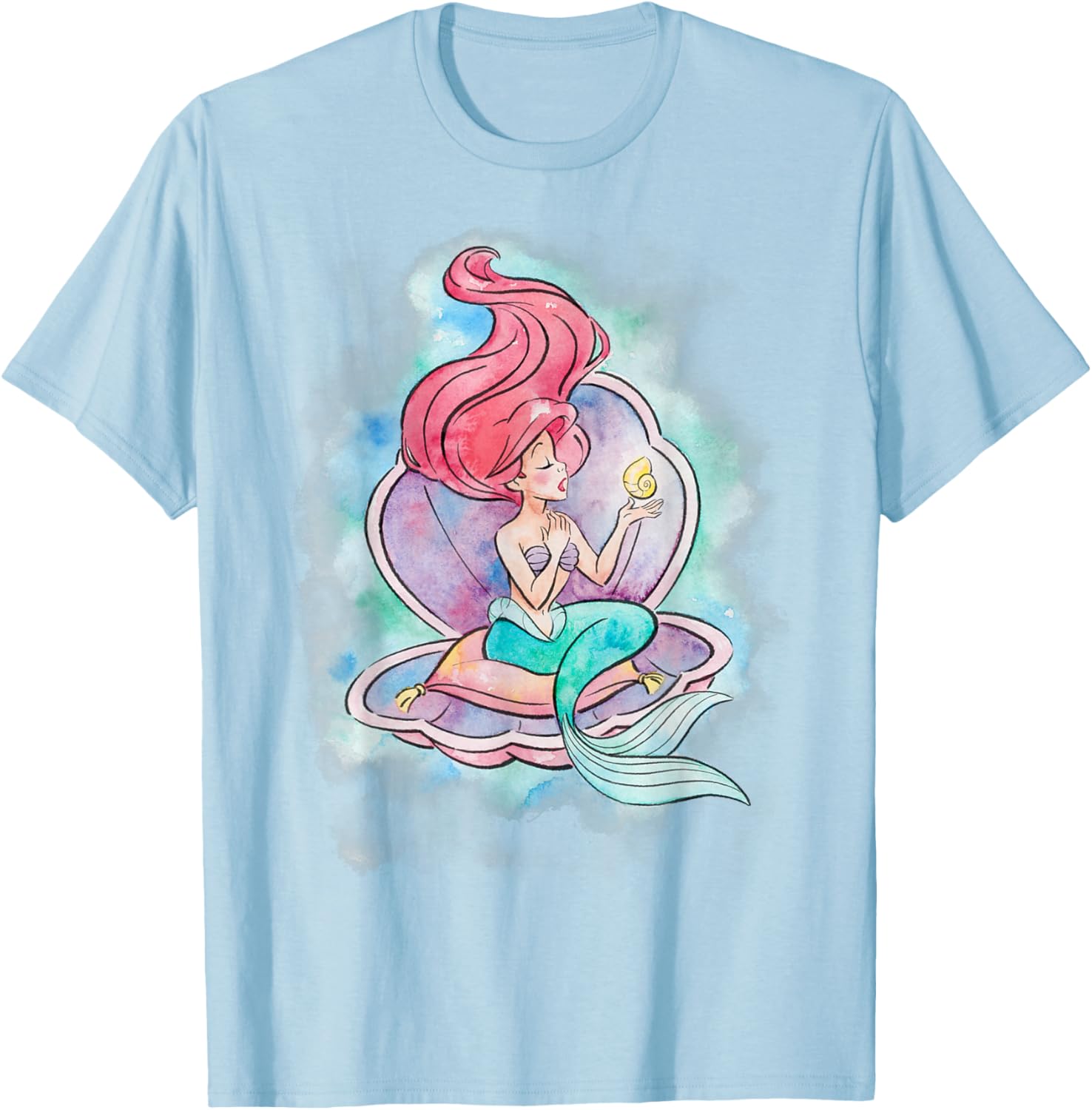 Disney The Little Mermaid Ariel Watercolor Shell T-Shirt for Fans - 9