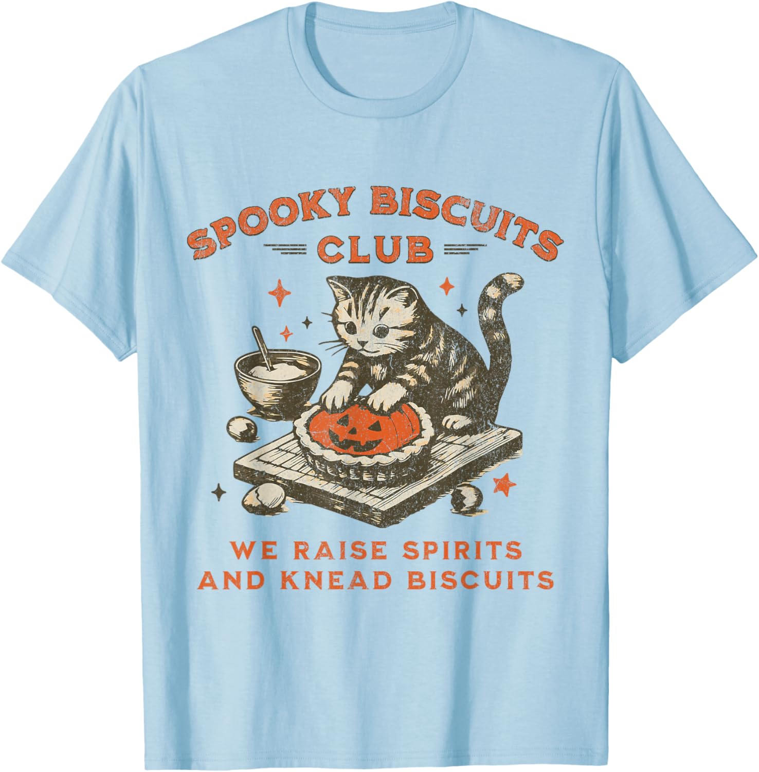 Funny Halloween Baking T-Shirt for Cat Lovers - Spooky Biscuits Club Tee - 1