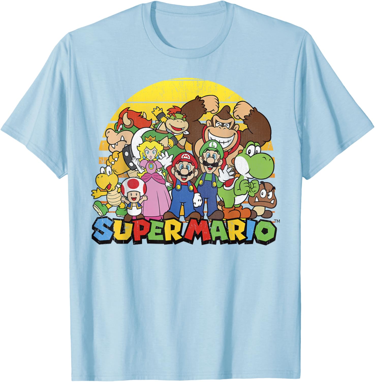 Vintage Nintendo Super Mario Group Portrait T-Shirt for Fans - 11