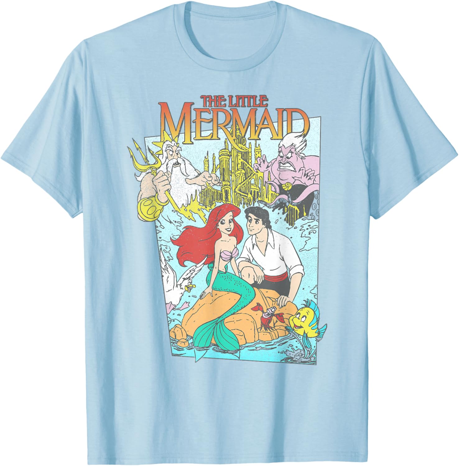 Vintage Little Mermaid Graphic T-Shirt for Disney Fans - Retro Style Apparel - 2