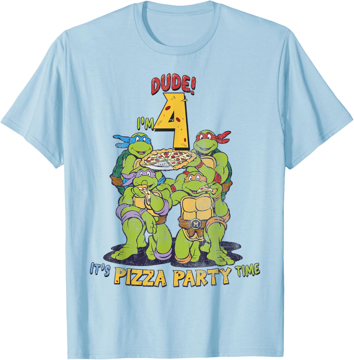 Teenage Mutant Ninja Turtles Pizza Party T-Shirt for Kids Age 4 - 7