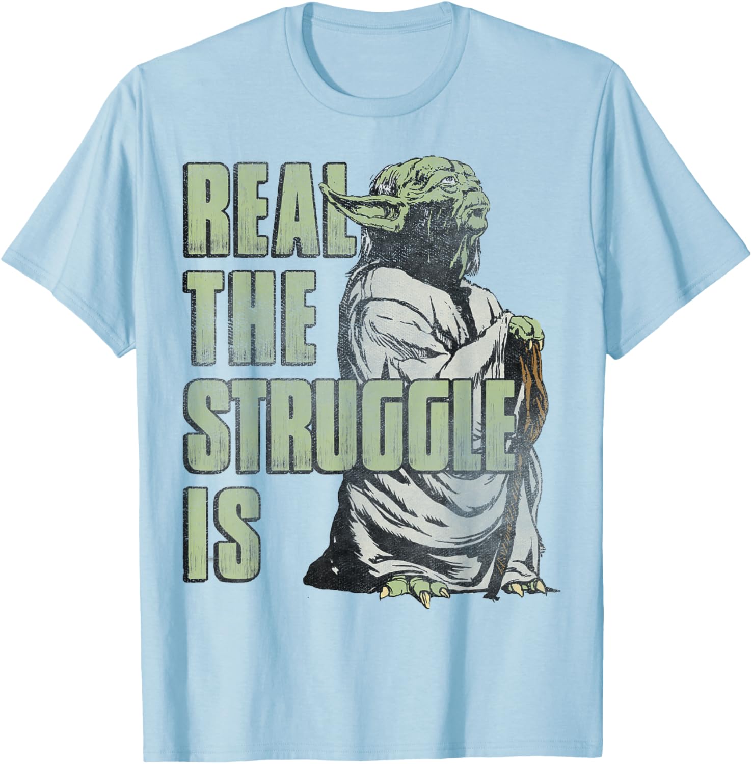 Star Wars Yoda Graphic T-Shirt The Struggle Is Real Fun Apparel - 2