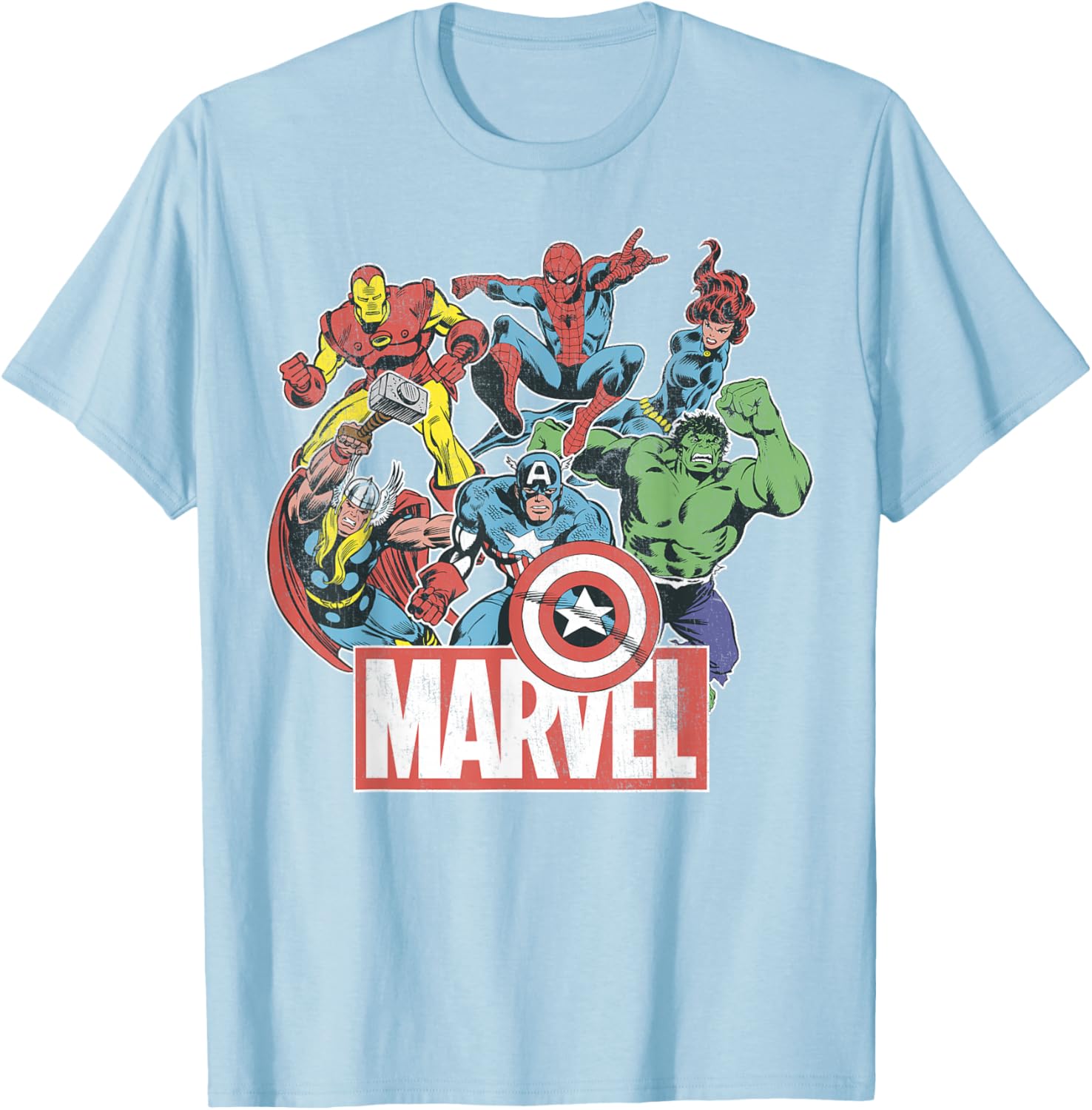 Marvel Avengers Retro Comic Vintage Graphic T-Shirt for Fans - 4