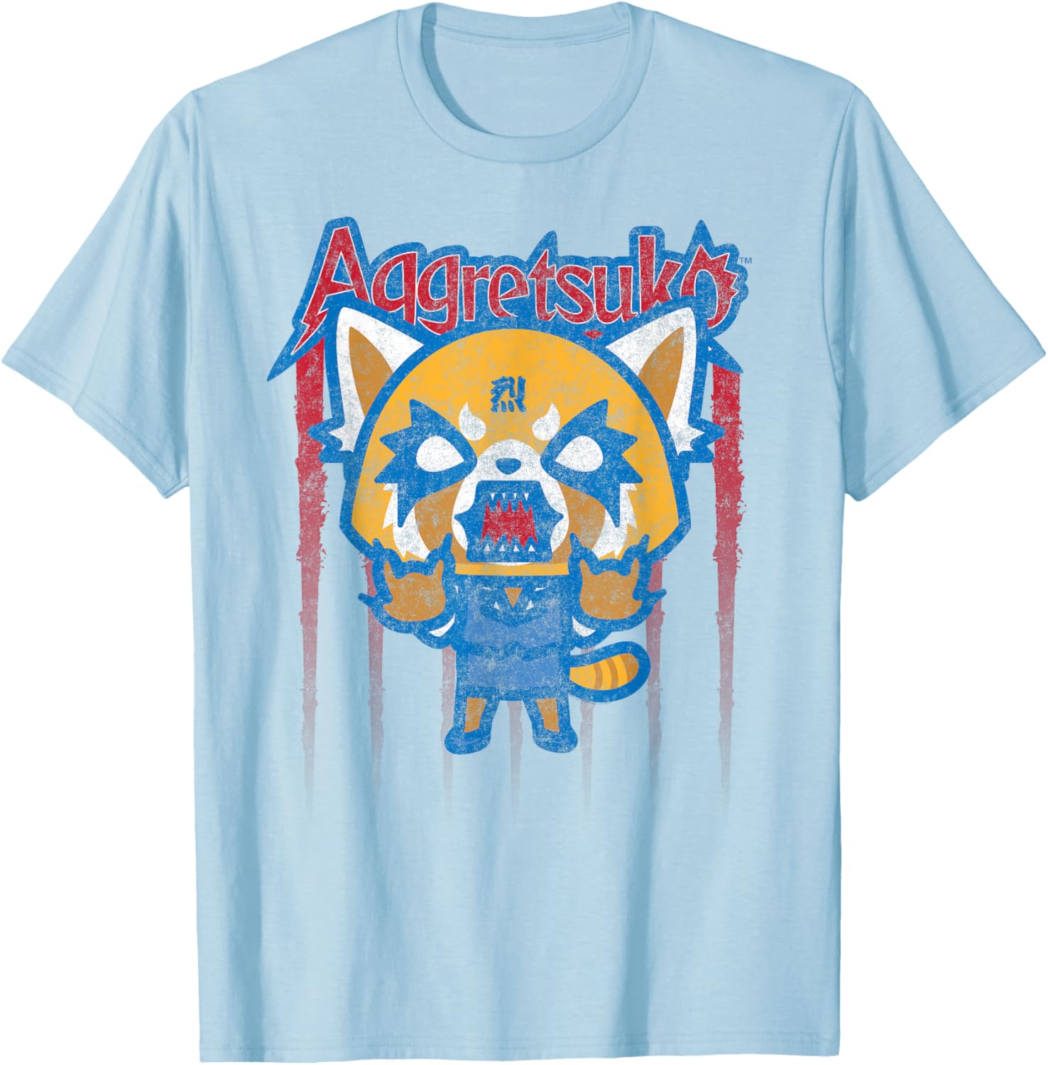 Aggretsuko Red White and Blue Americana T-Shirt for Fun Love and Style - 15