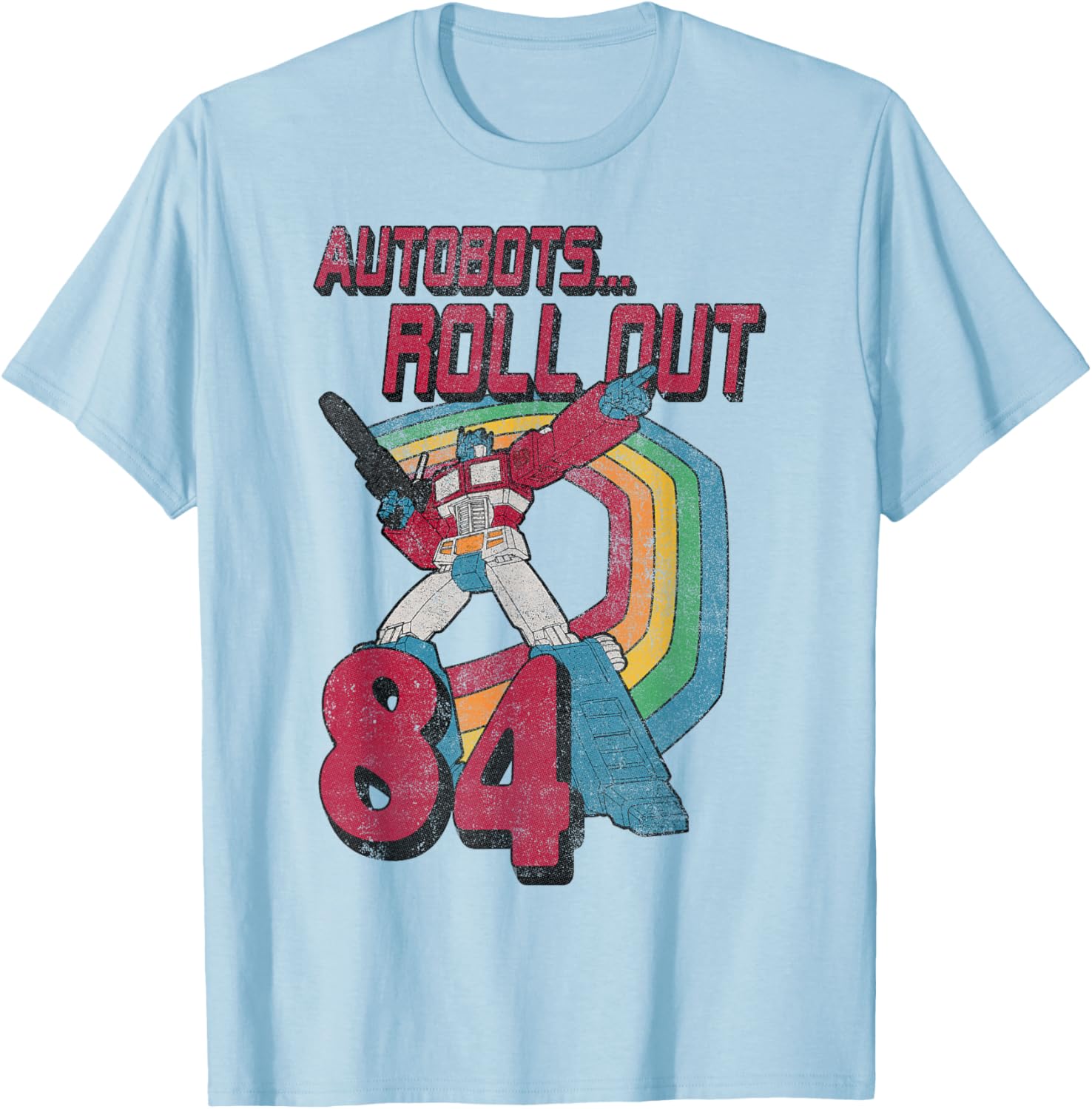 Transformers Autobots Retro Roll Out 84 Rainbow Stripe T-Shirt for Fans - 3