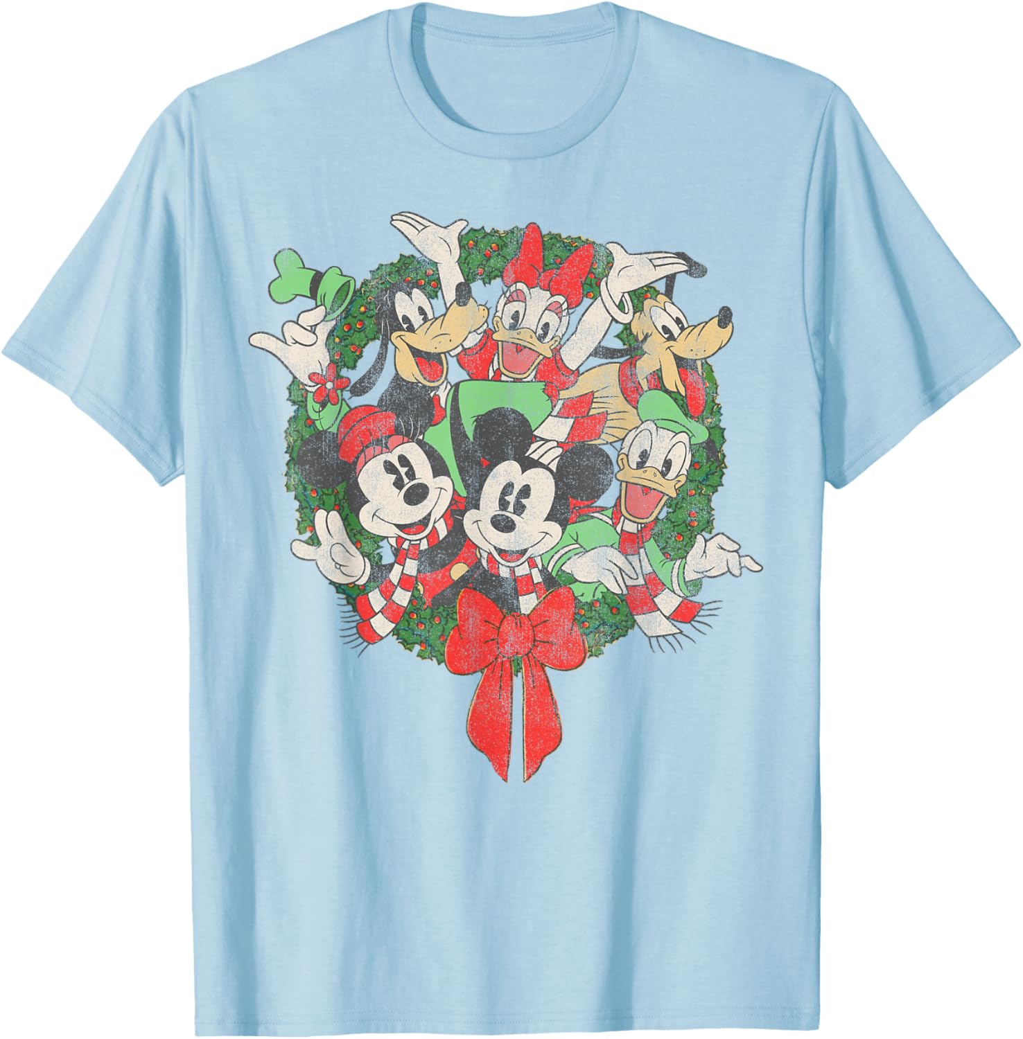 Disney Christmas Wreath T-Shirt for Festive Family Gatherings - 7
