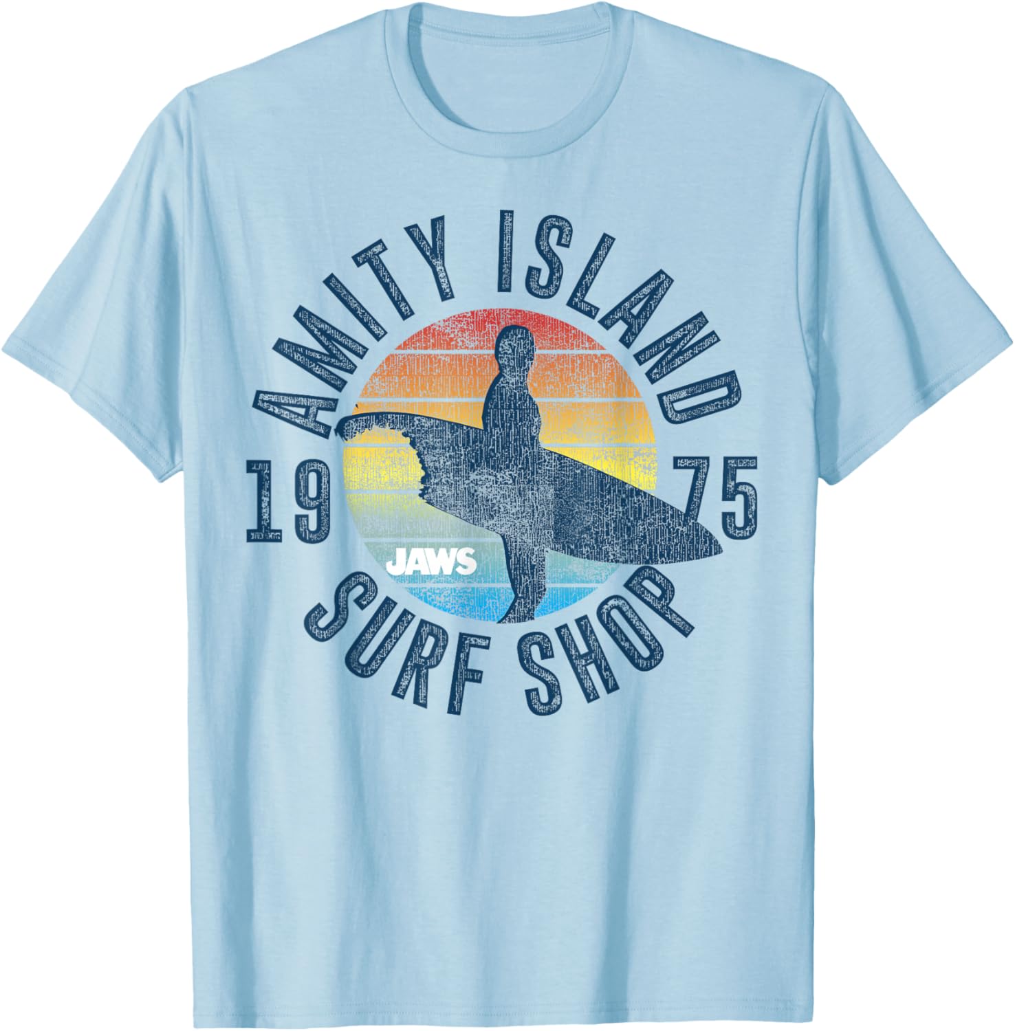 Jaws Amity Island Surfboard T-Shirt for Fans of Classic Movies - 9