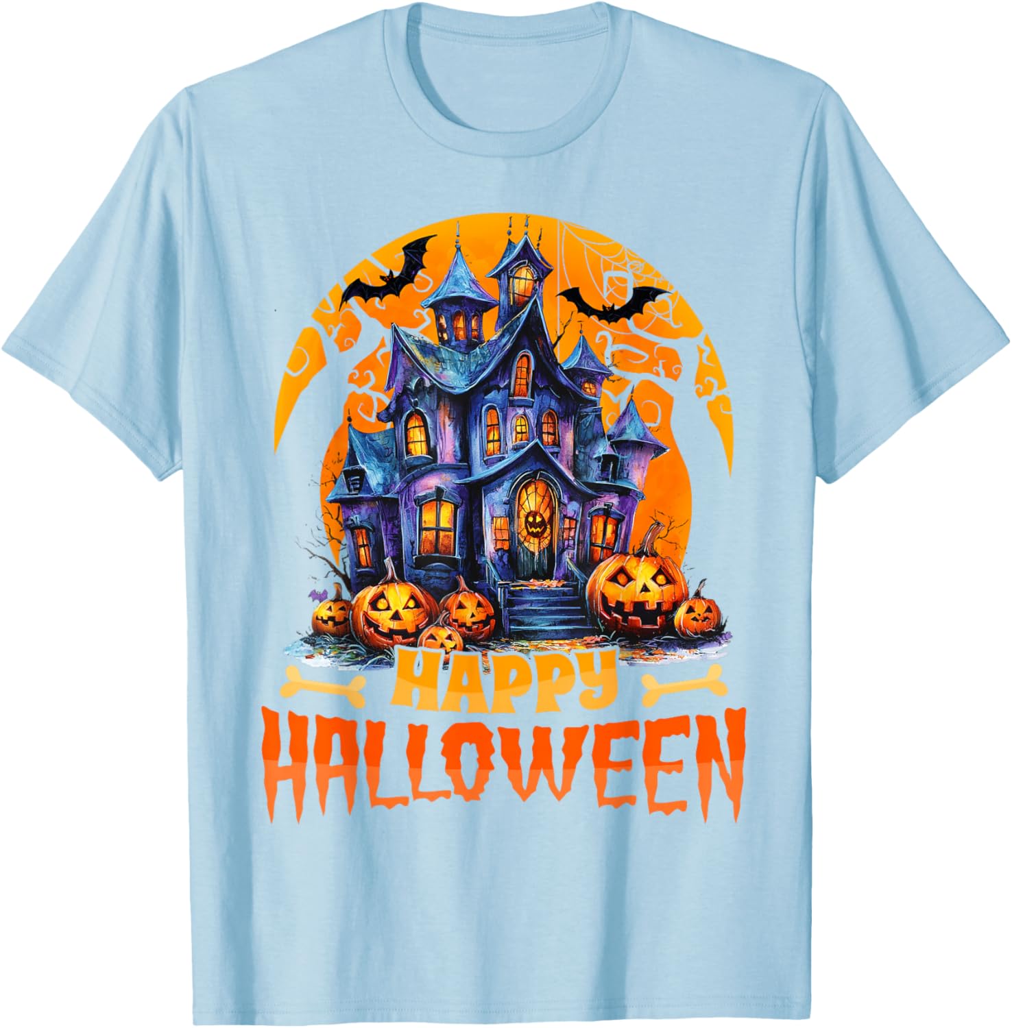 Happy Halloween Haunted House T-Shirt for Men and Women Costume Fun - 18