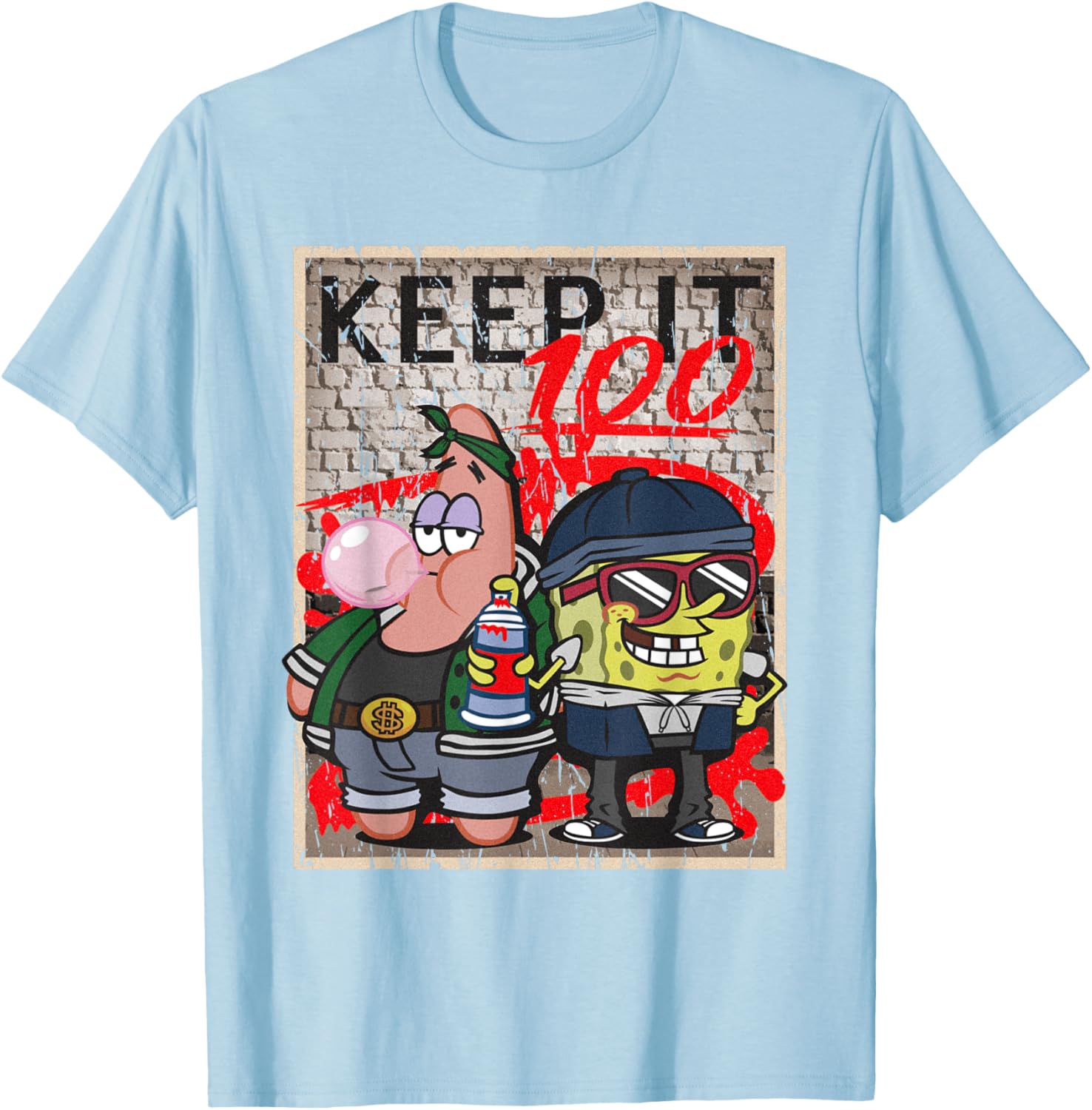 Mademark x SpongeBob SquarePants Hip Hop Graffiti T-Shirt for Fans - 17
