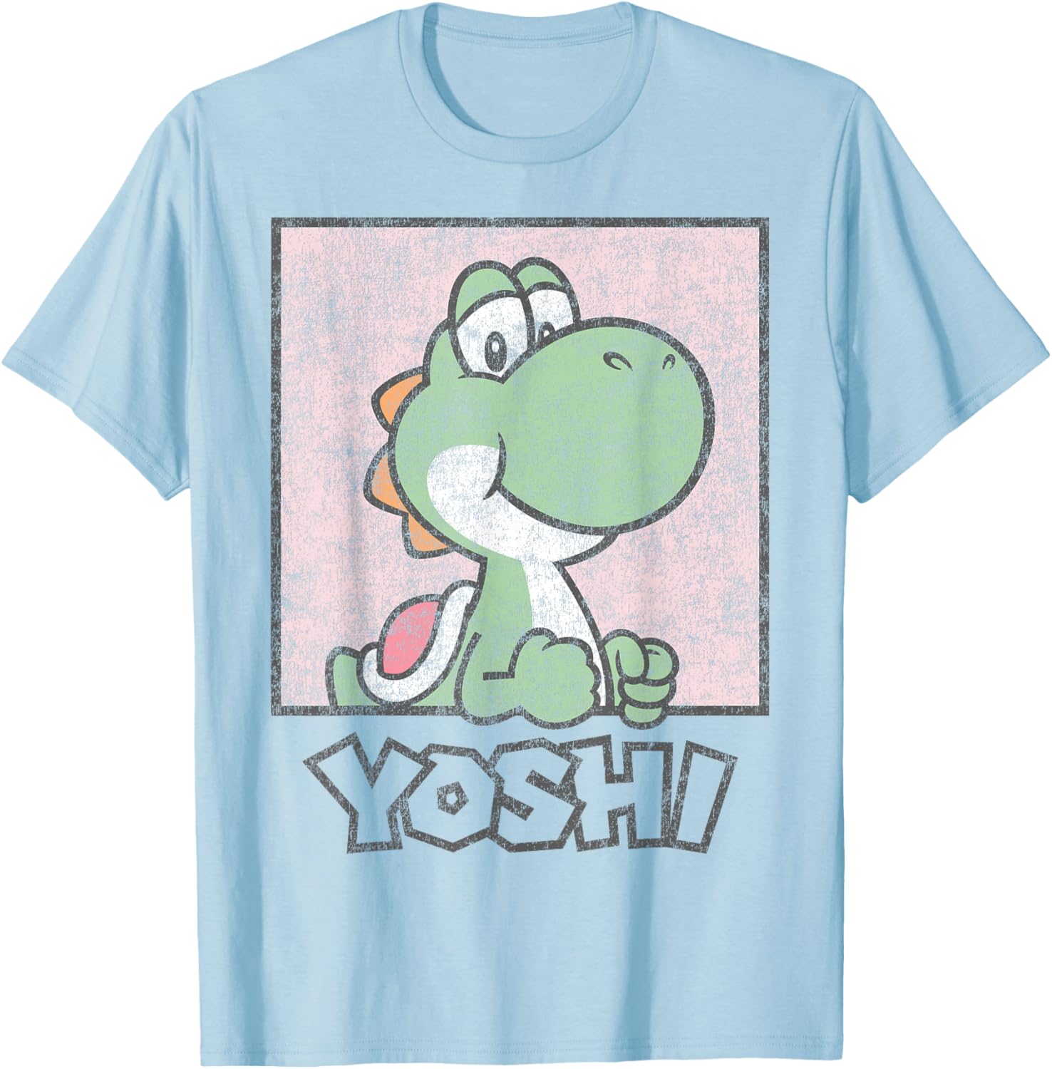 Super Mario Yoshi Pastel Pink Portrait T-Shirt for Fun Casual Style - 5